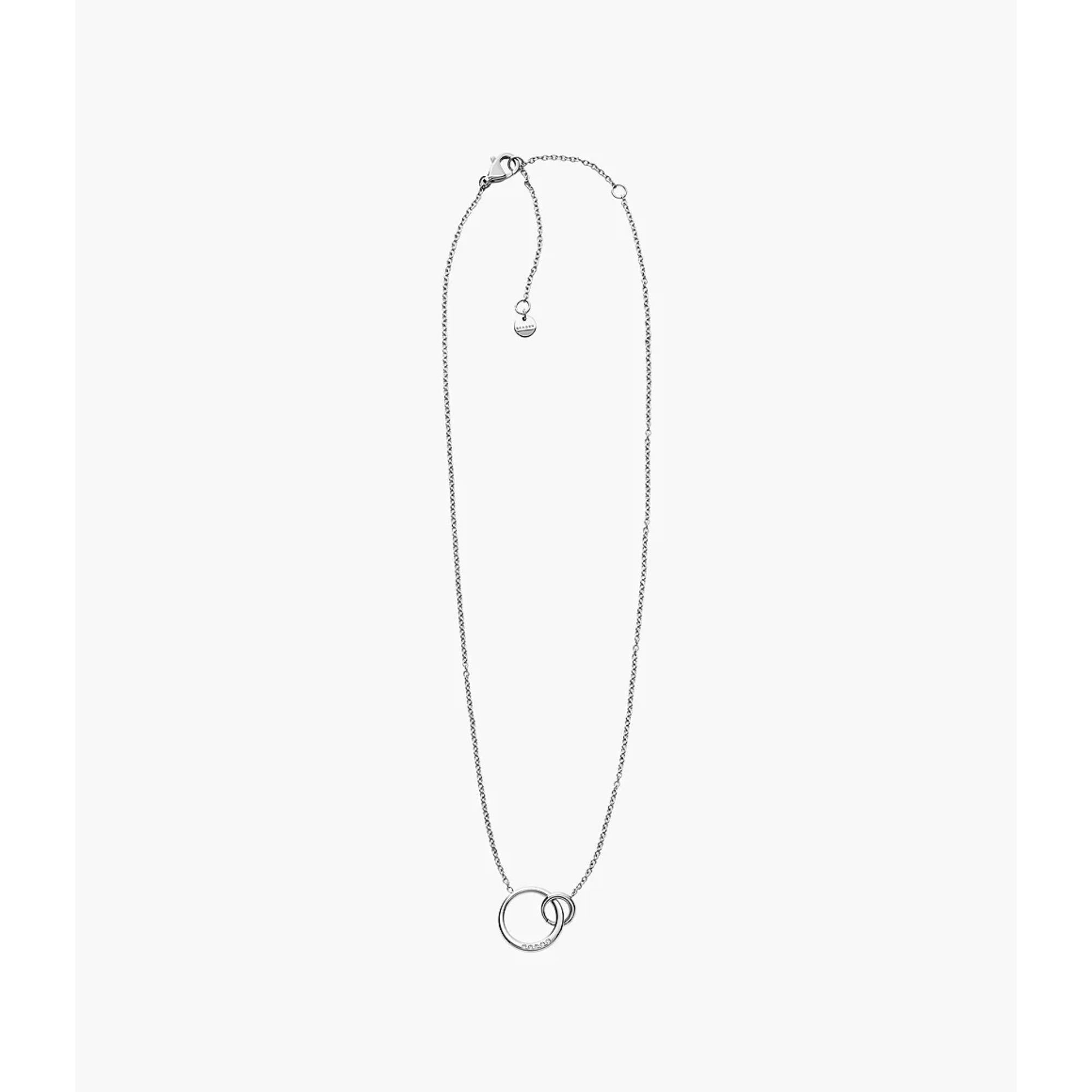 Skagen Kariana Silver-Tone Crystal Pendant Women's Necklace SKJ1053040