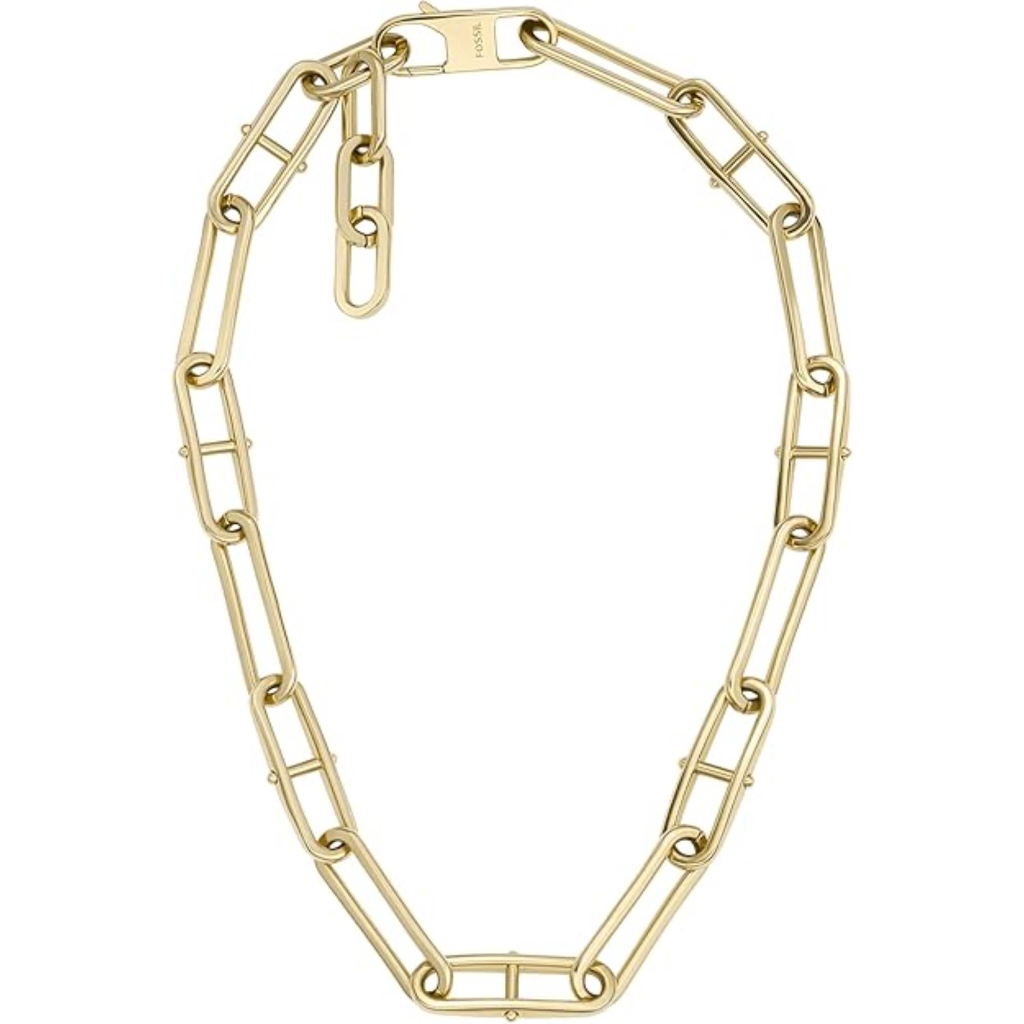 Fossil Heritage D-Link Gold-Tone Stainless Steel Chain Women's Necklace JF04102710