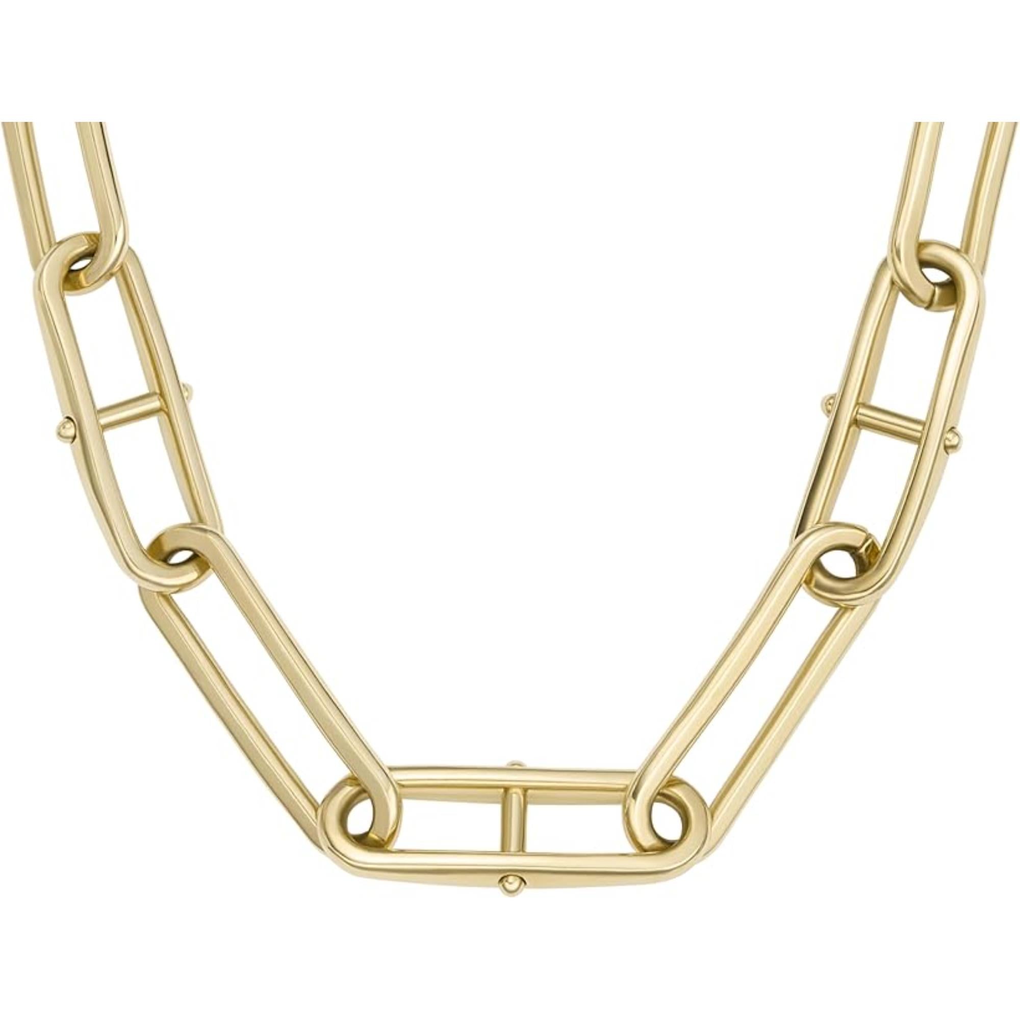 Fossil Heritage D-Link Gold-Tone Stainless Steel Chain Women's Necklace JF04102710
