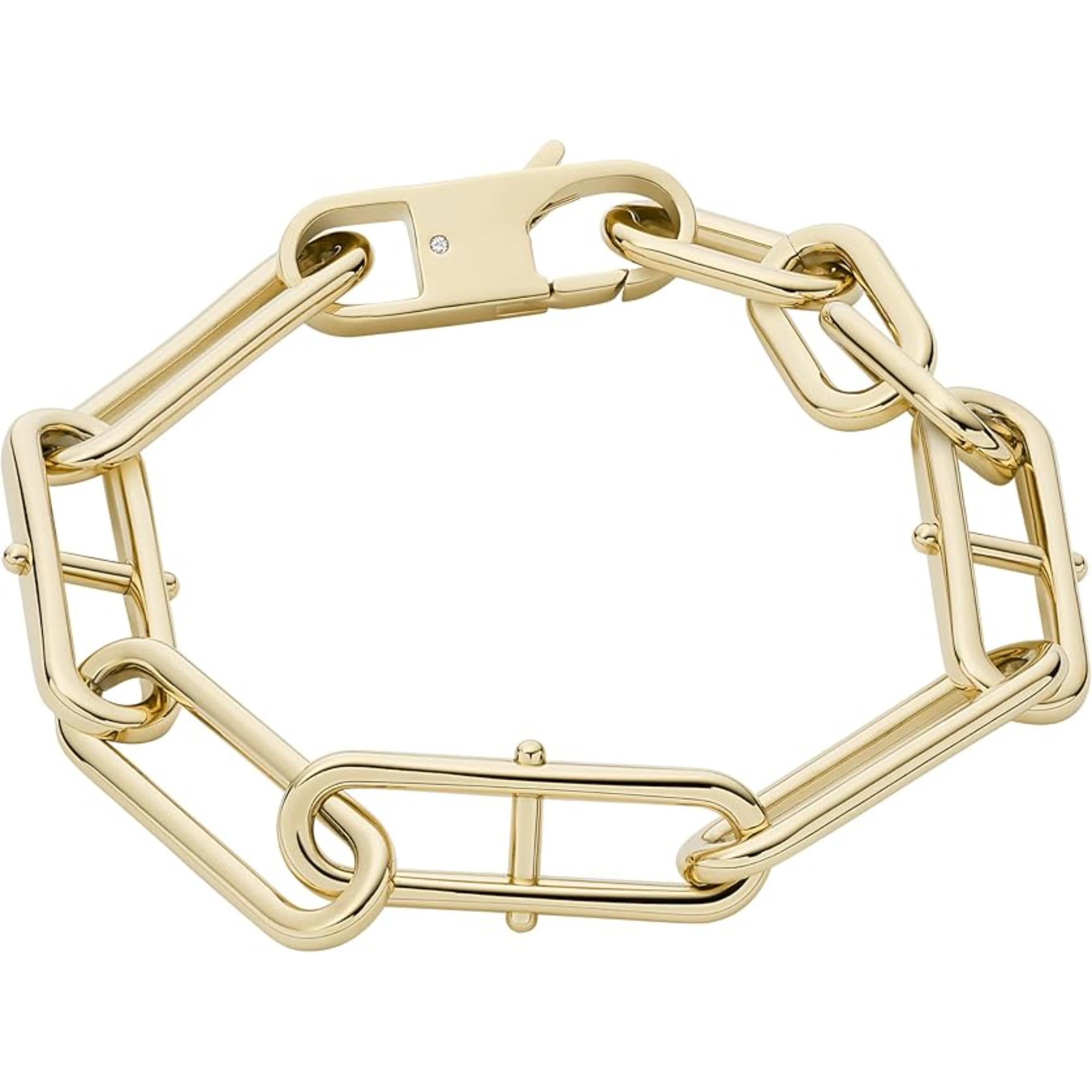 Fossil Heritage D-Link Gold-Tone Stainless Steel Chain Women's Bracelet JF04234710