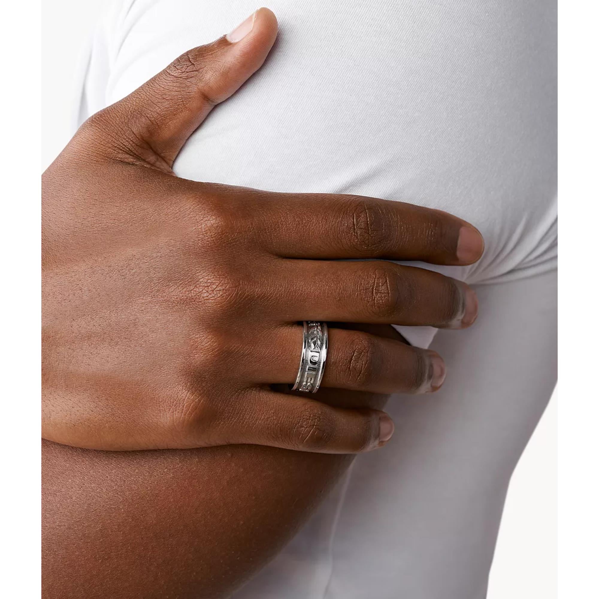 Diesel Men’s Gunmetal-Tone Stainless Steel Ring for Men DX1108060-9