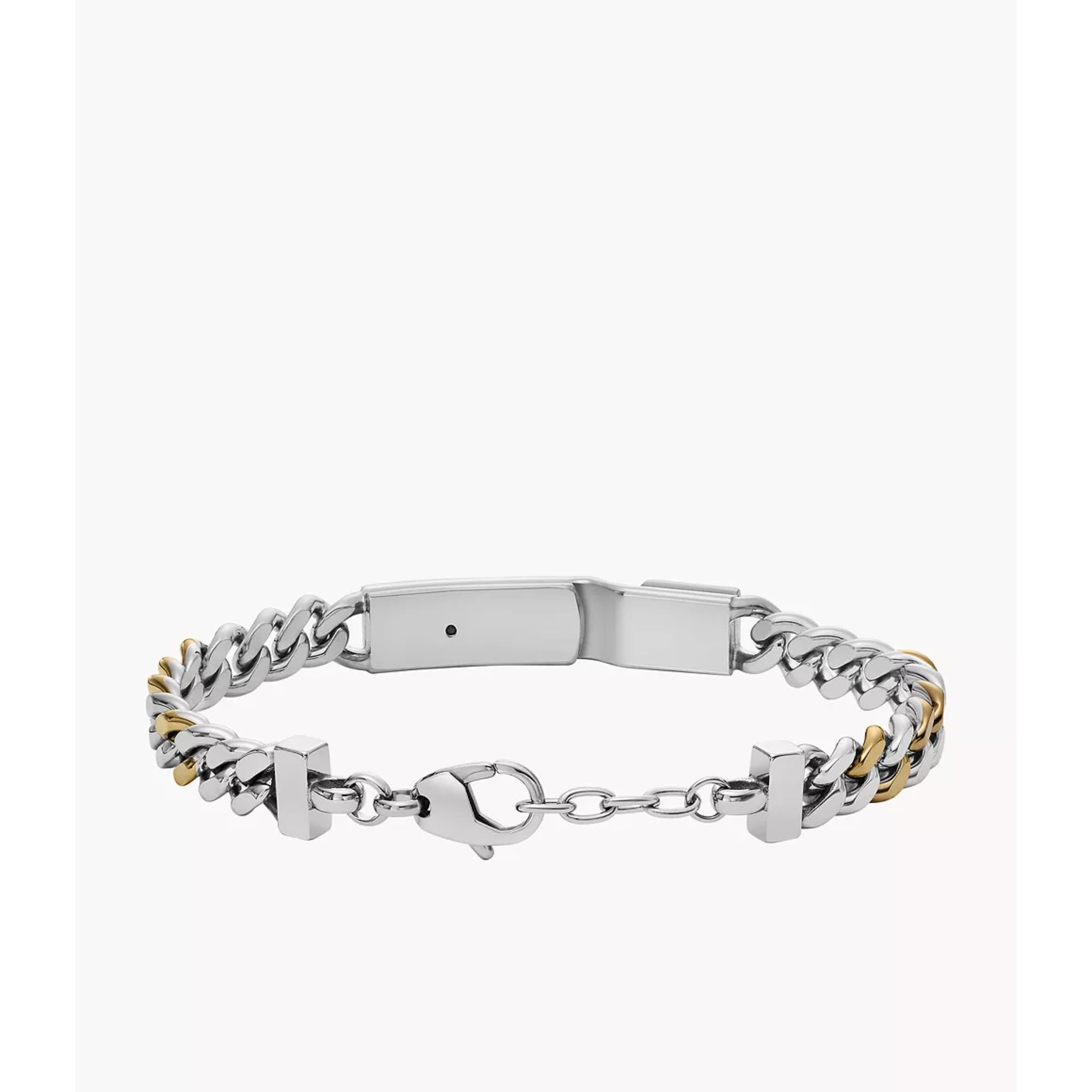 Diesel Two-Tone Stainless Steel ID Chain Bracelet for Men DX1457931