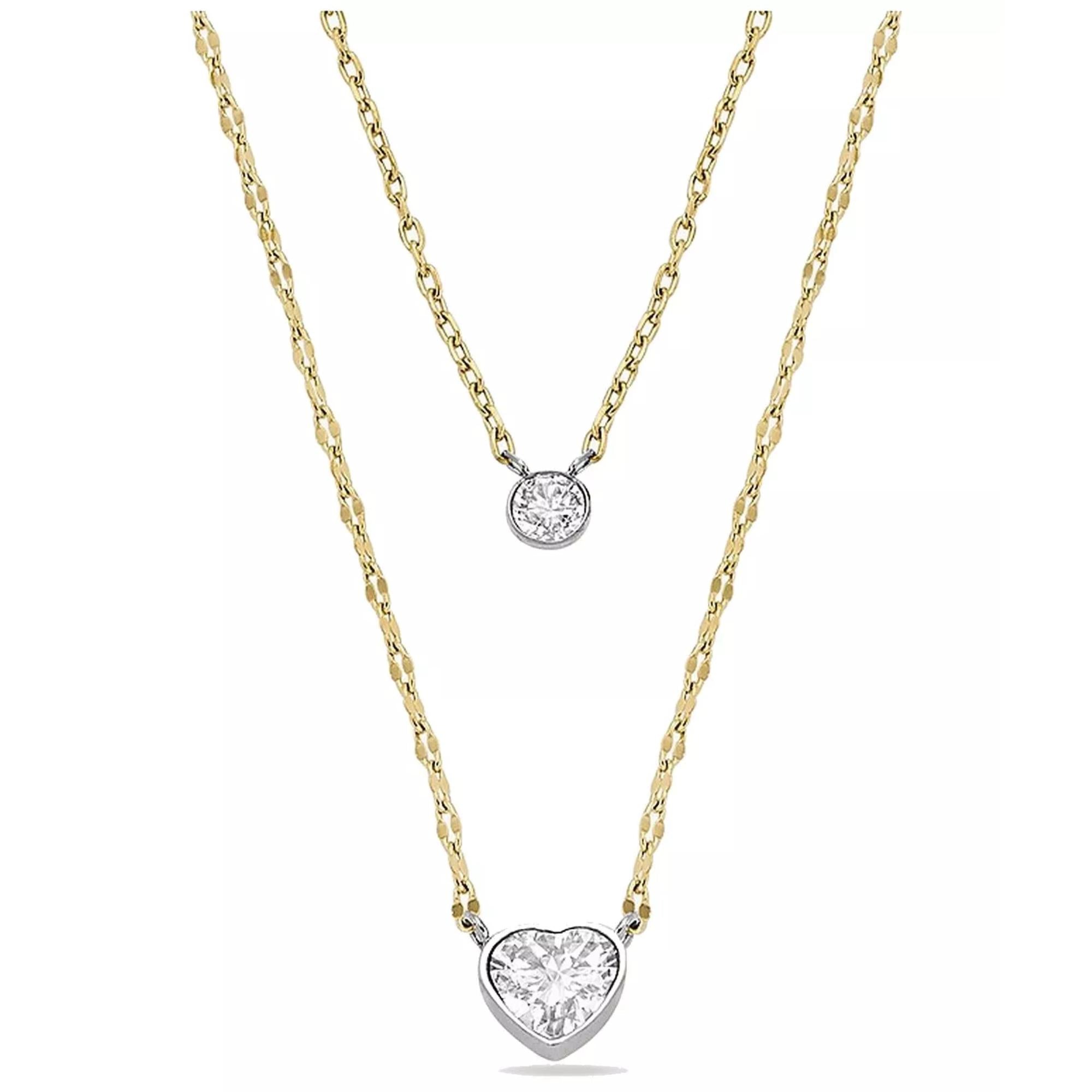Fossil Sadie Tokens Of Affection Two-Tone Stainless Steel Chain Women's Necklace JF04357998