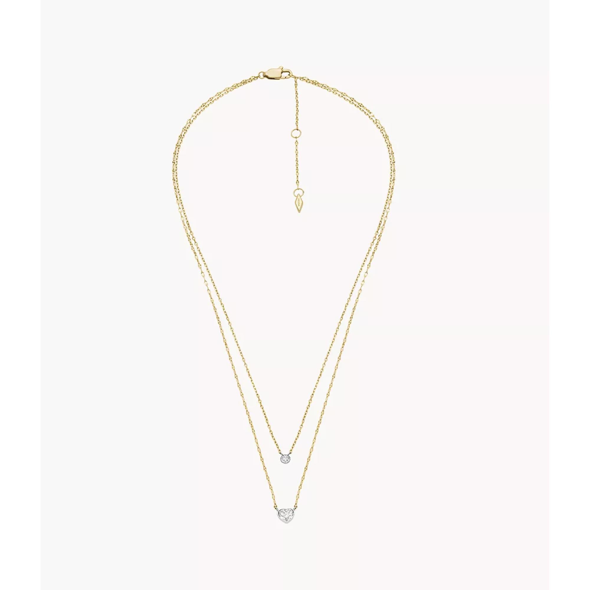 Fossil Sadie Tokens Of Affection Two-Tone Stainless Steel Chain Women's Necklace JF04357998