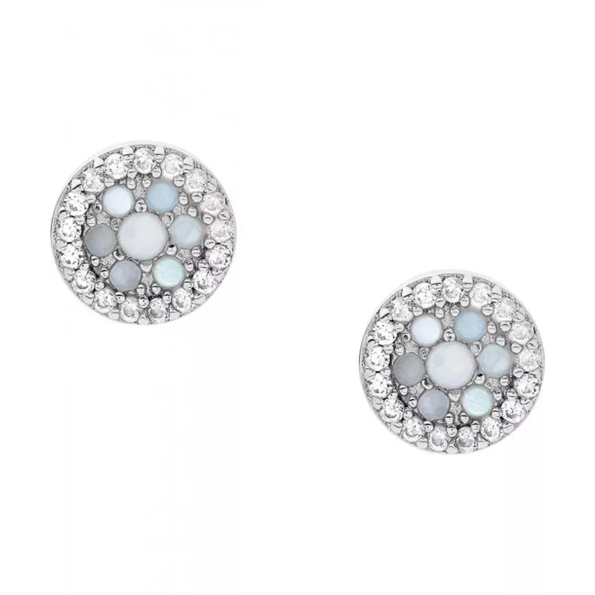 Fossil Mother-of-Pearl Sterling Silver Stud Women's Earring JFS00518040