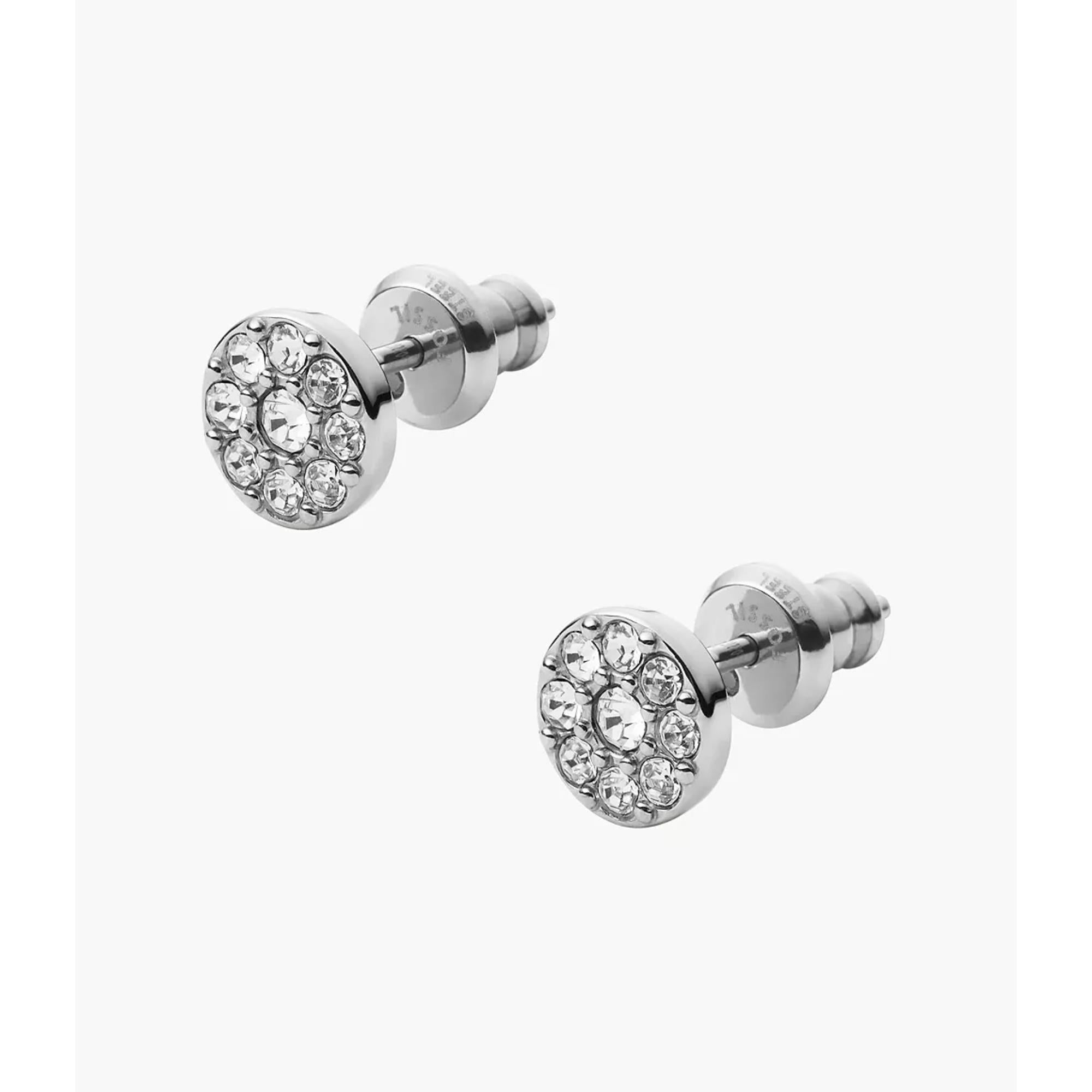 Fossil Sadie Disc Silver-Tone Stainless Steel Stud Women's Earrings JF00828040
