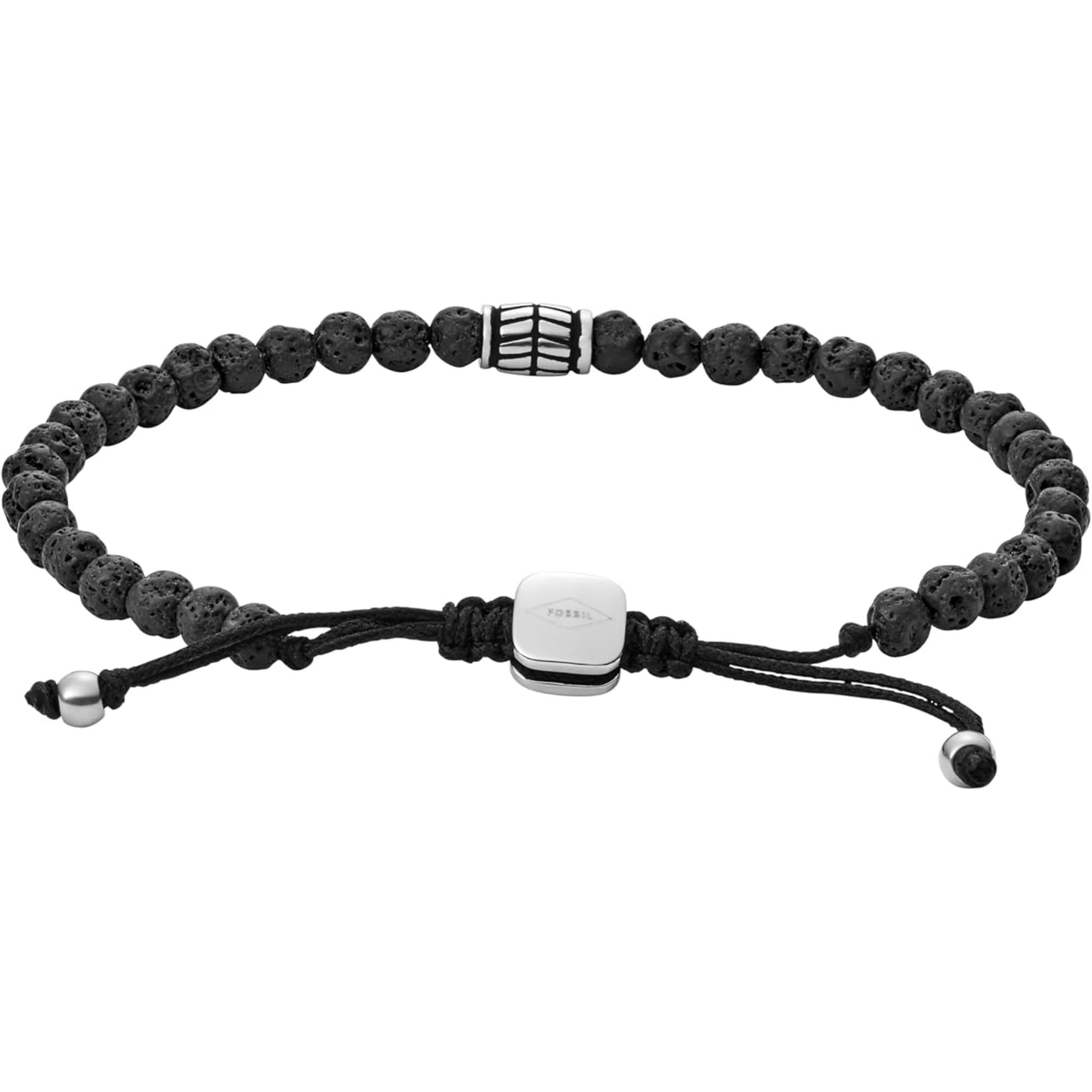 Fossil Black Semi-Precious Men's Bracelet JF02887040