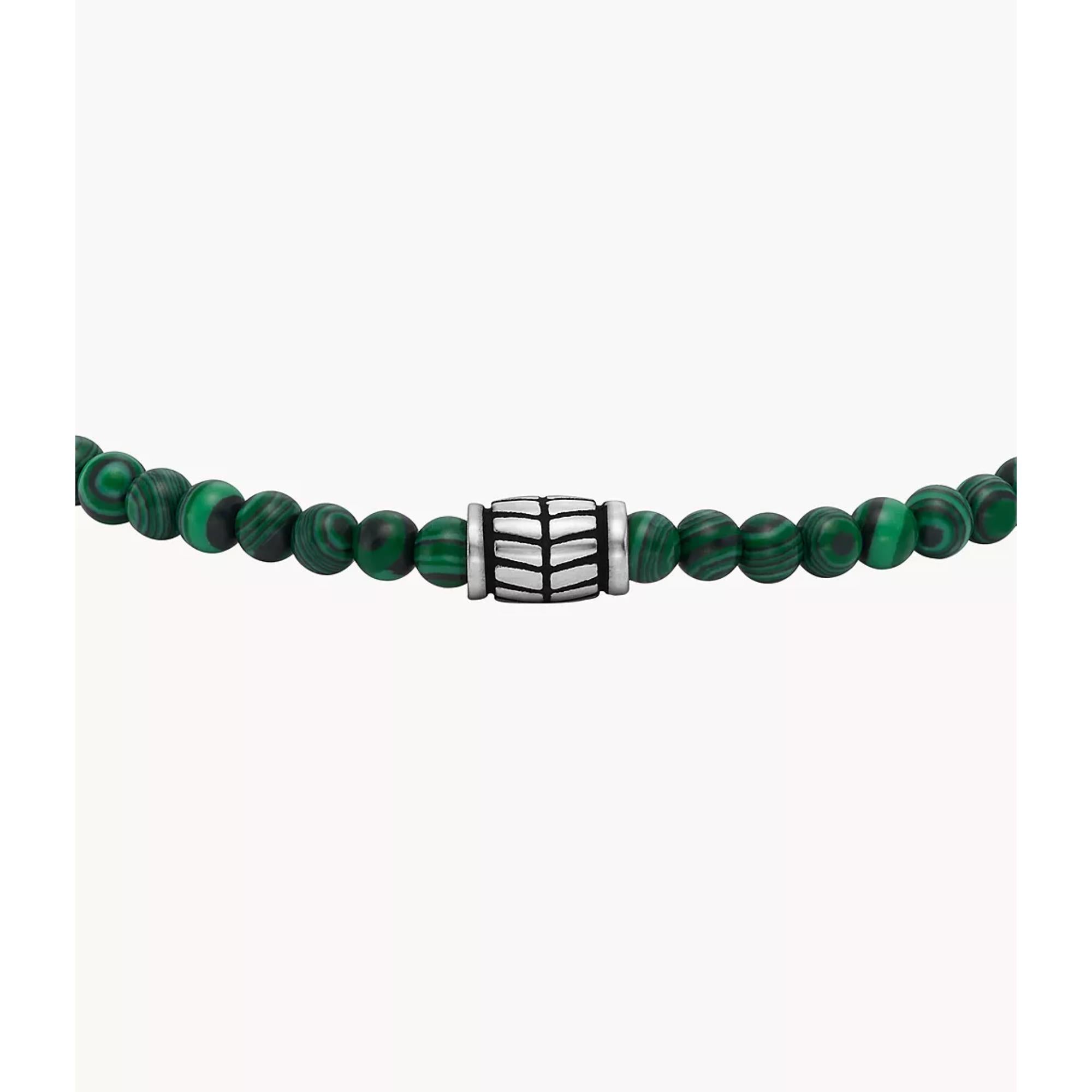 Fossil Reconstituted Malachite Beaded Men's Bracelet  JF04415040