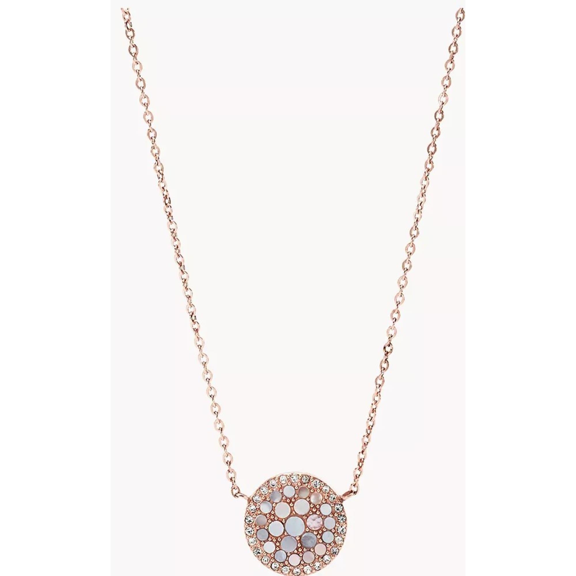 Fossil Pearl Disc Rose-Gold-Tone Women's Pendant  JF01740791