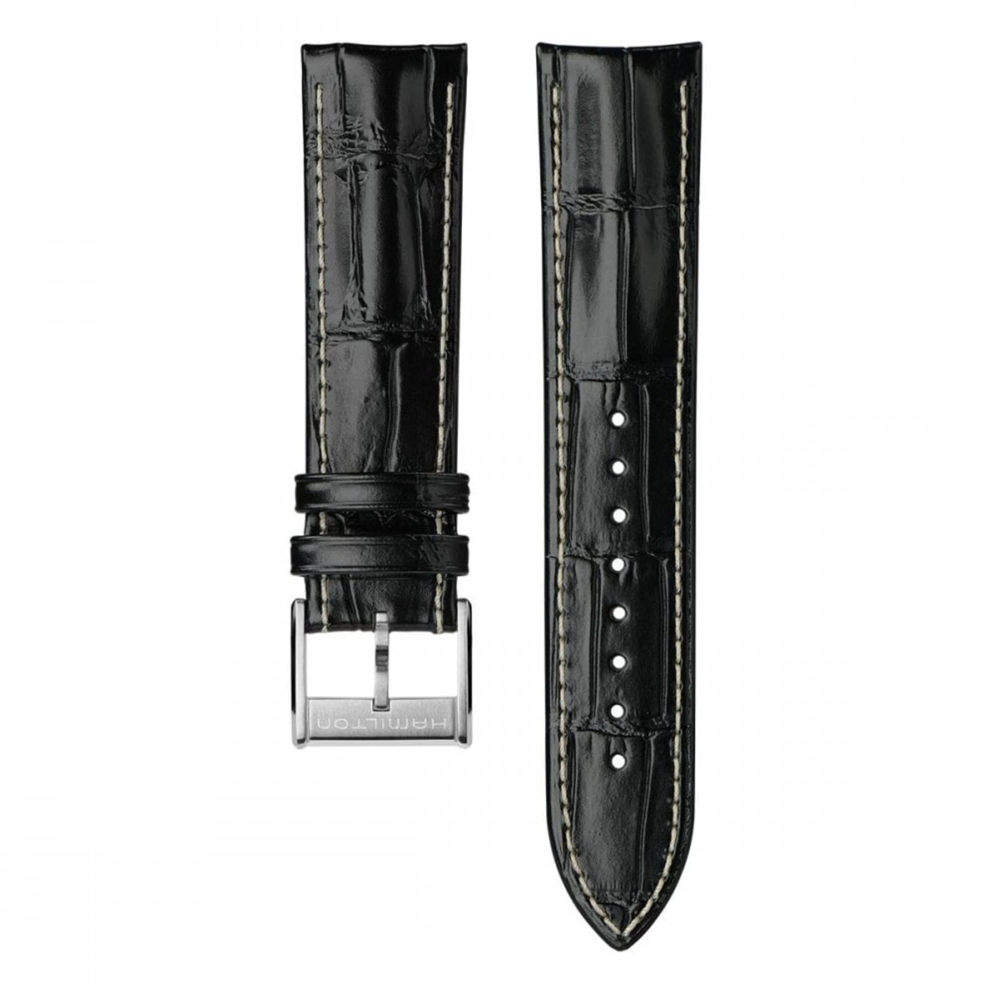 Hamilton Pan Europ Black Leather Watch Strap H690.357.100