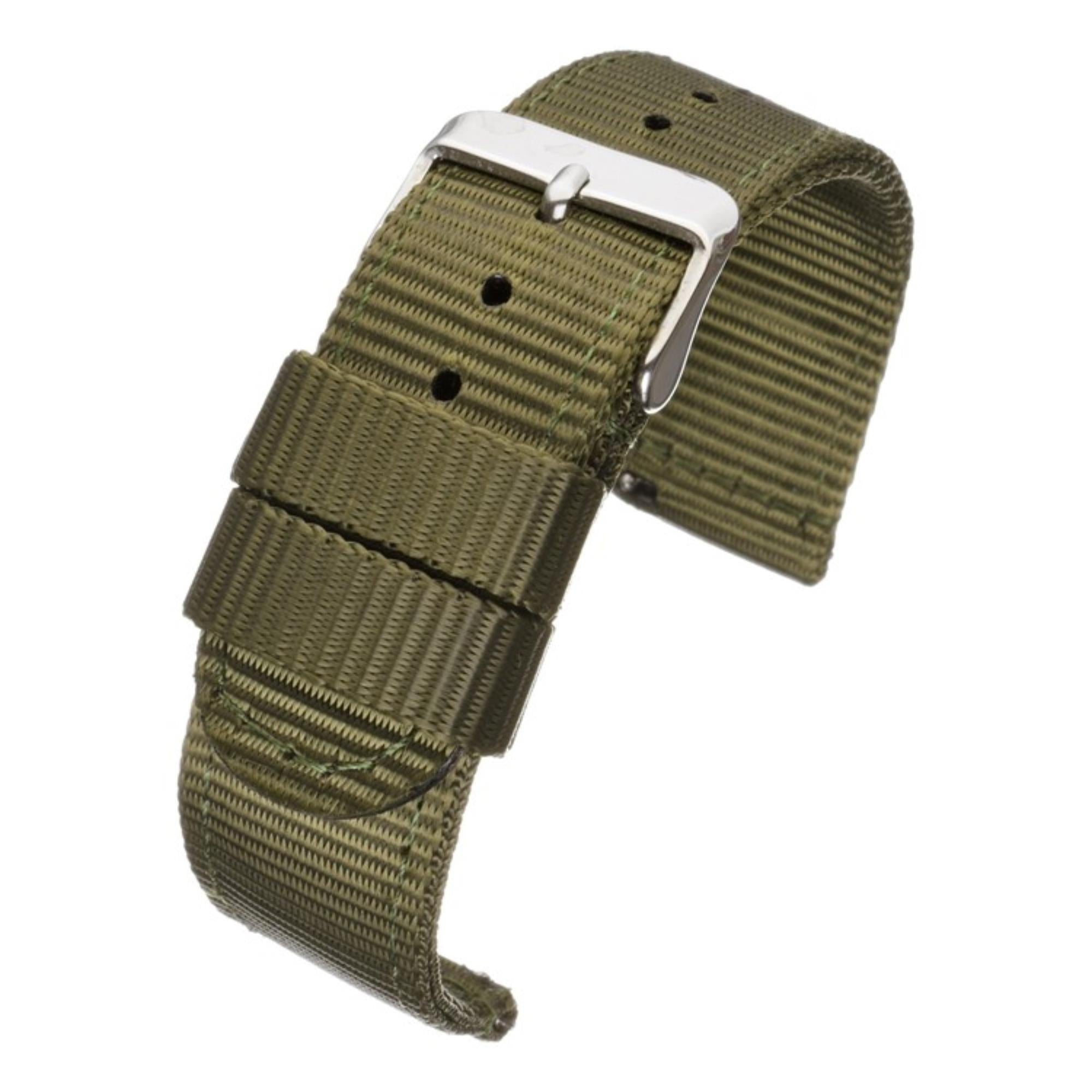 LBS Army Green Nylon QR Men's Watch Strap 852/20