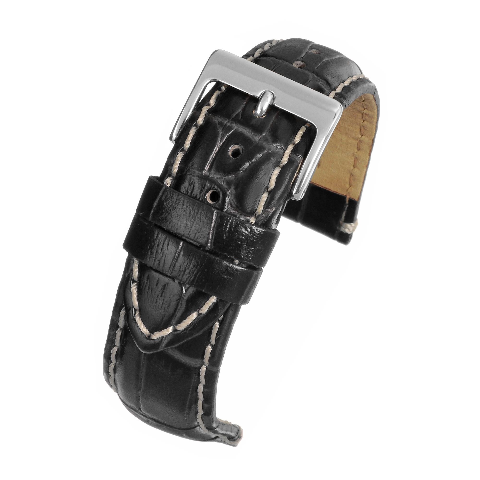 LBS Black Padded High Grade Men's Watch Strap W1005P/18