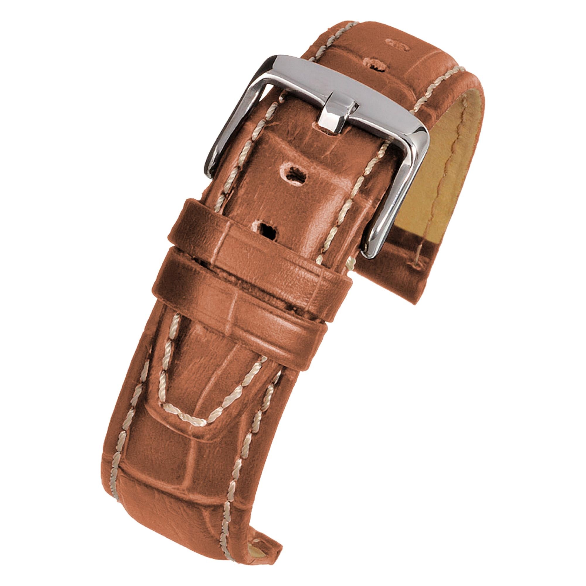 LBS Tan Super Alligator Grain w/ Nubuck Men's Watch Strap WH601/18