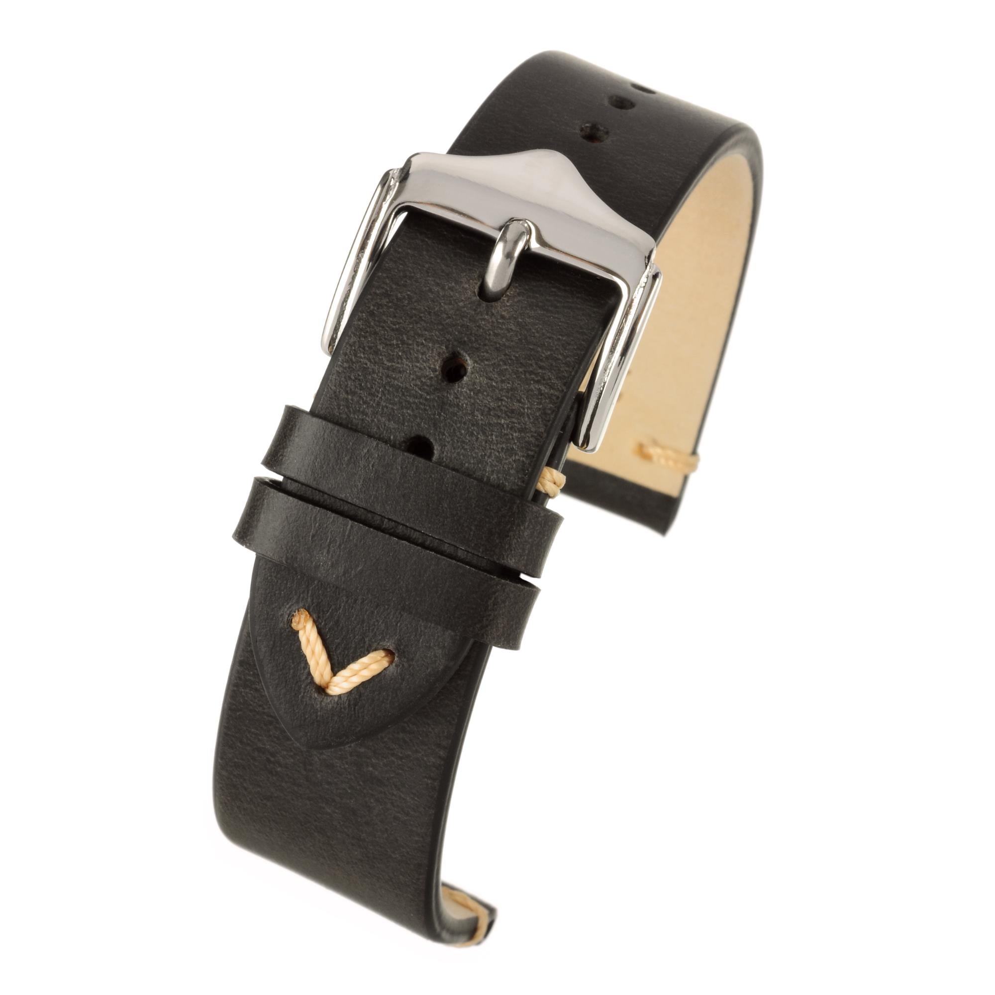 LBS Black Vintage Men's Watch Strap WV100/18