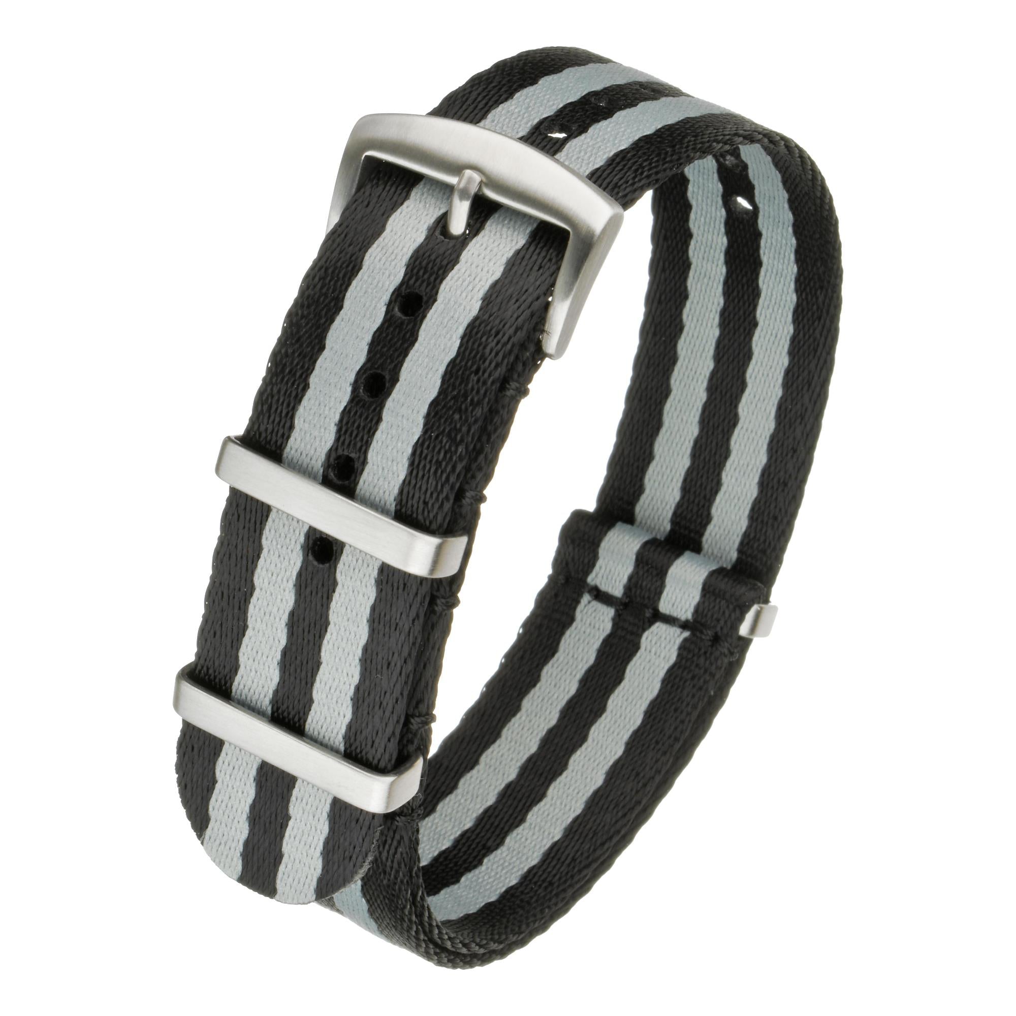 LBS Black/Grey Premium Seat Belt Military Men's Watch Strap Mod31/20