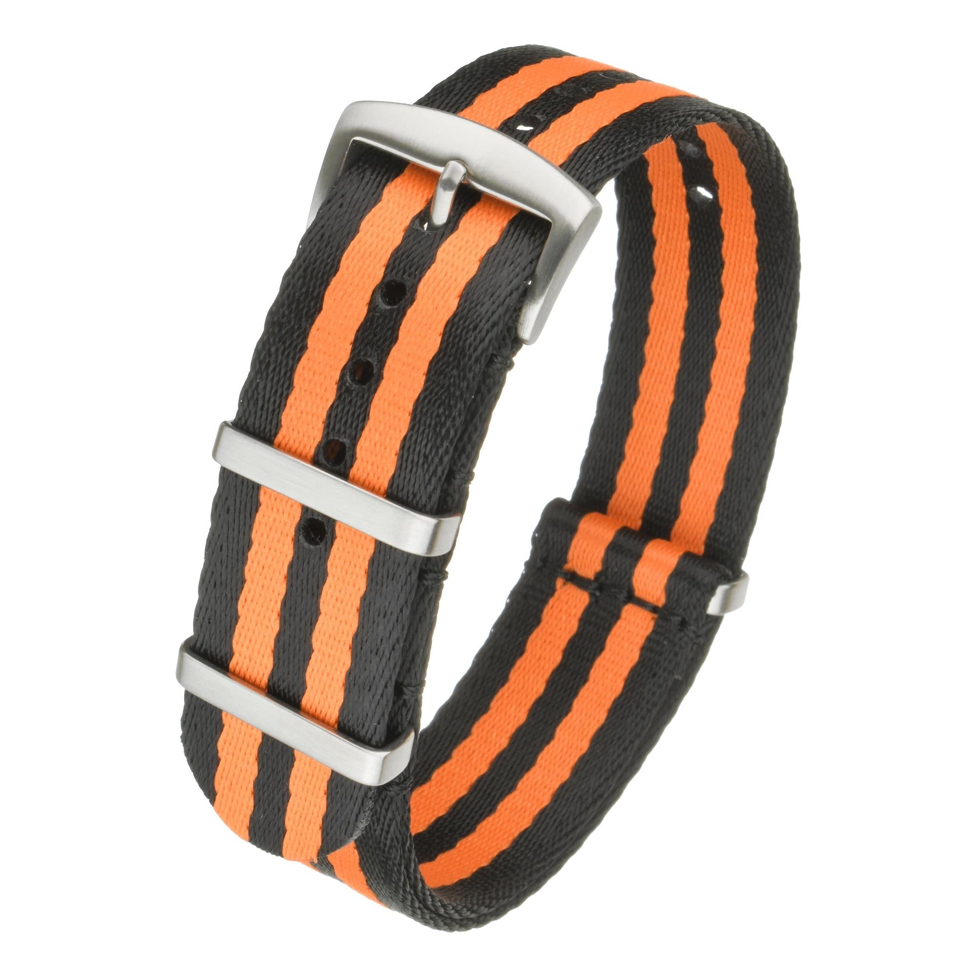 LBS Black/Orange Premium Seat Belt Military Men's Watch Strap Mod32/20