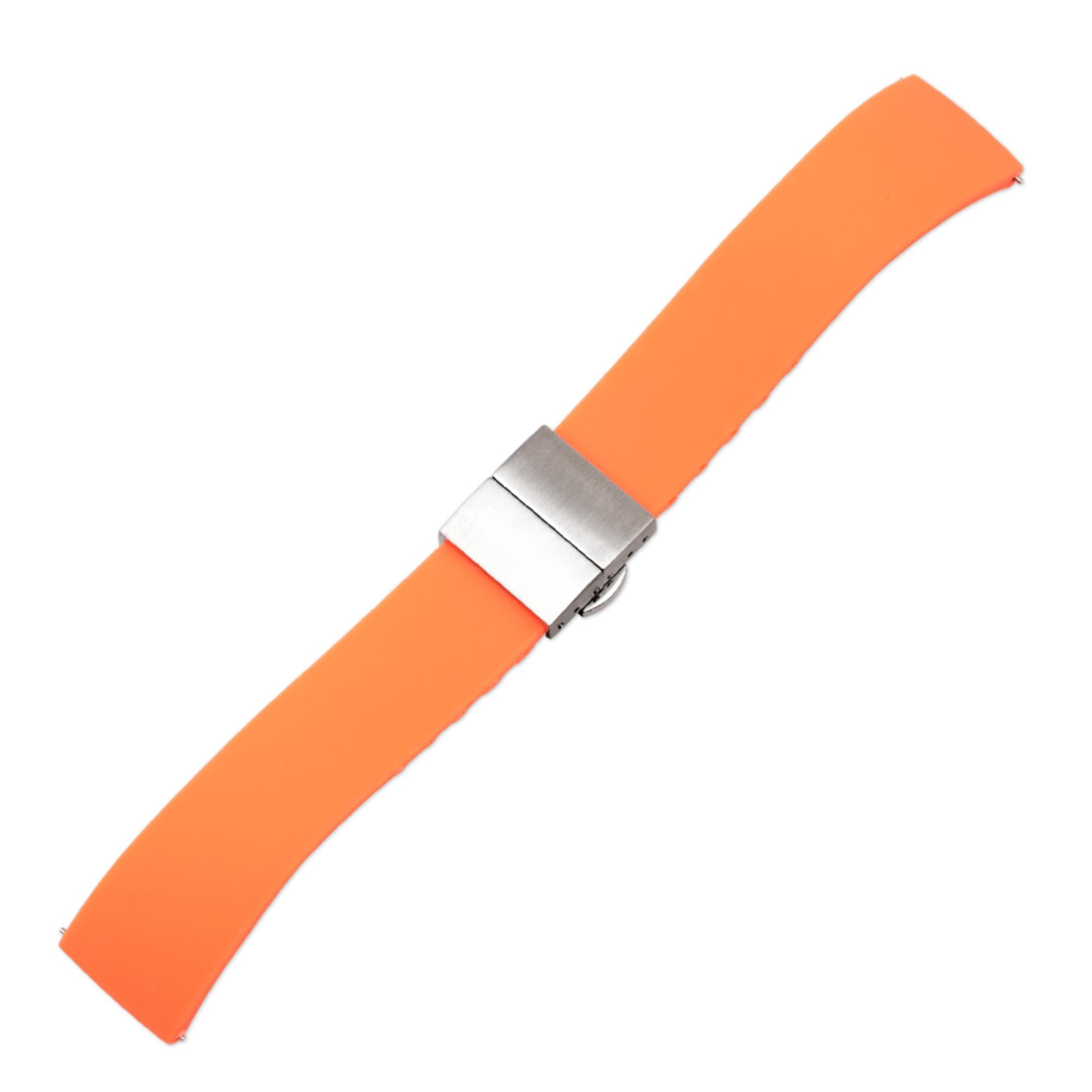 LBS Orange Premium Silicone Cut-to-Size QR Men's Watch Strap 909/22