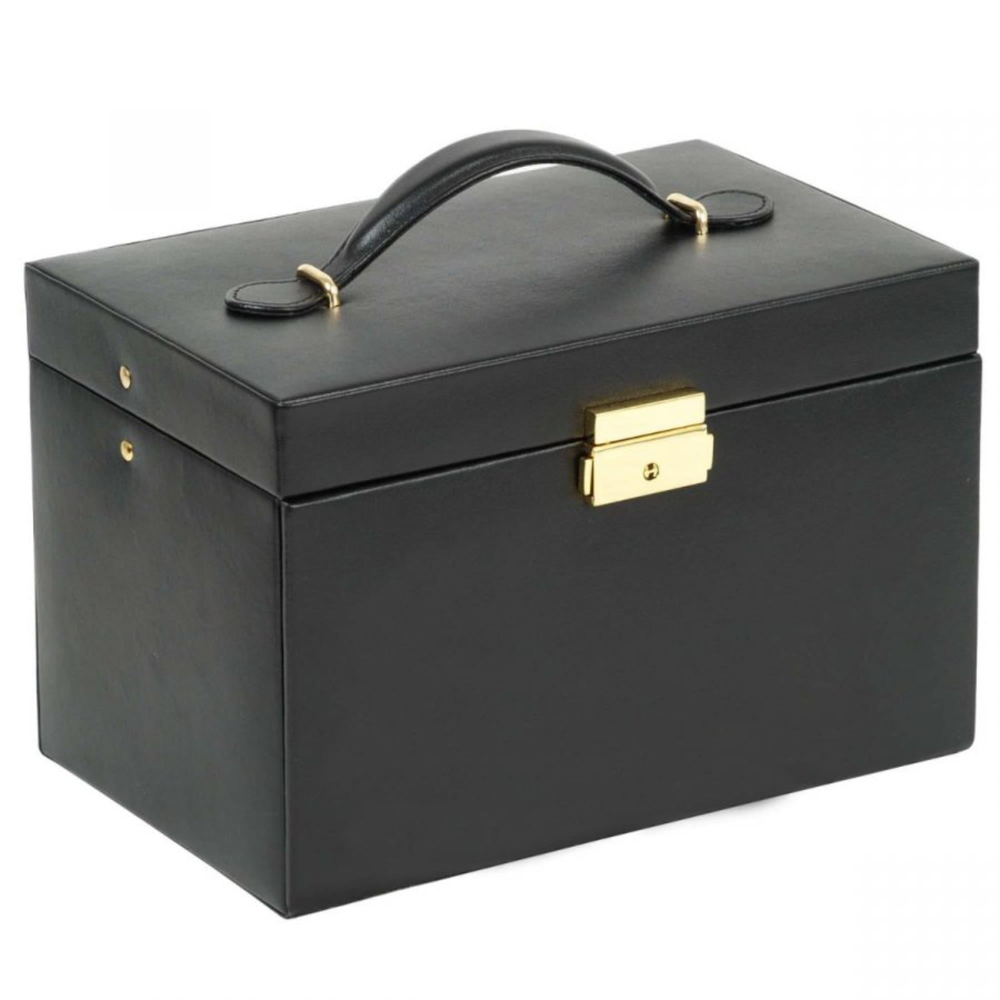 WOLF Heritage Small Jewelry Box Black Leather 280002