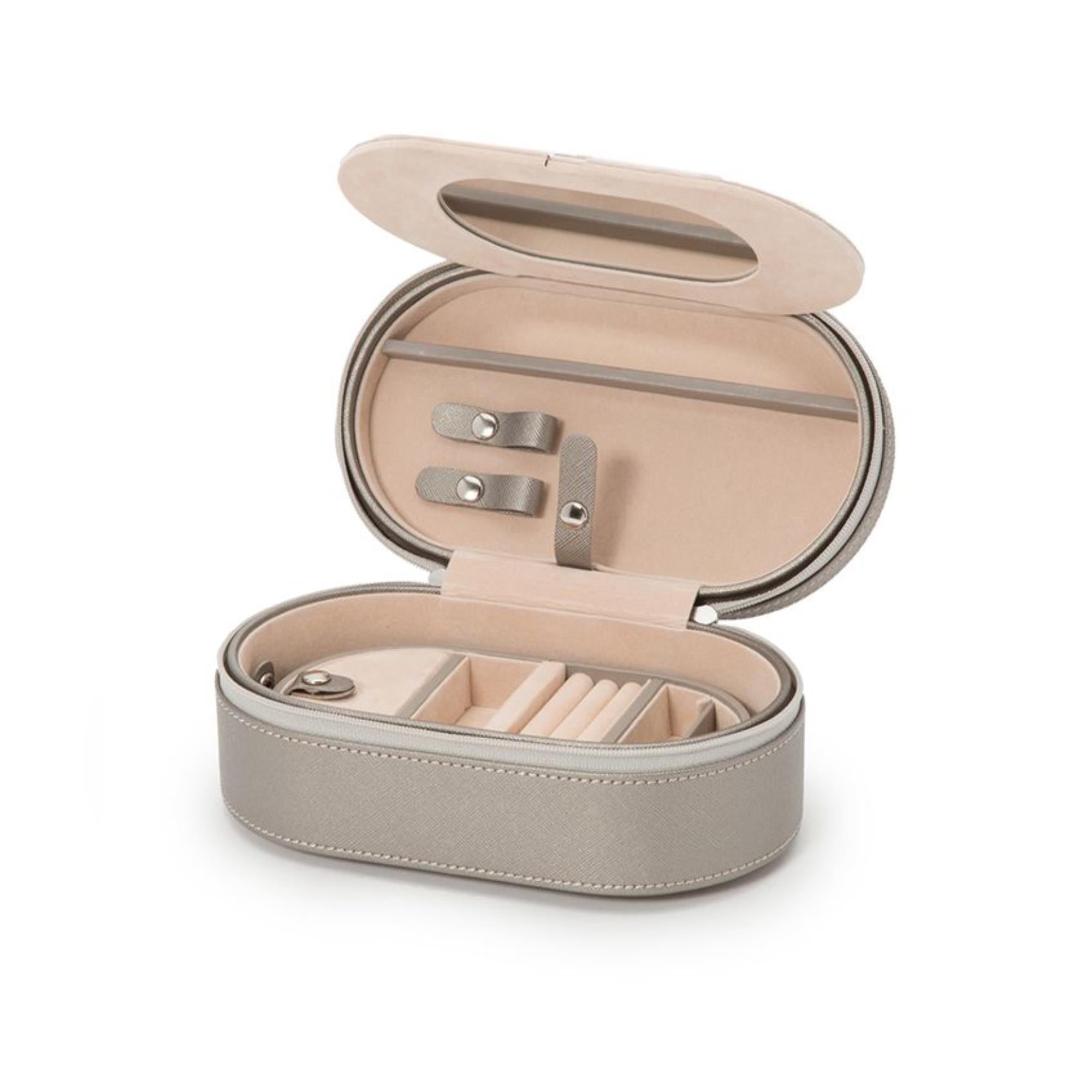 WOLF Heritage Oval Zip Case Tan Leather 280634