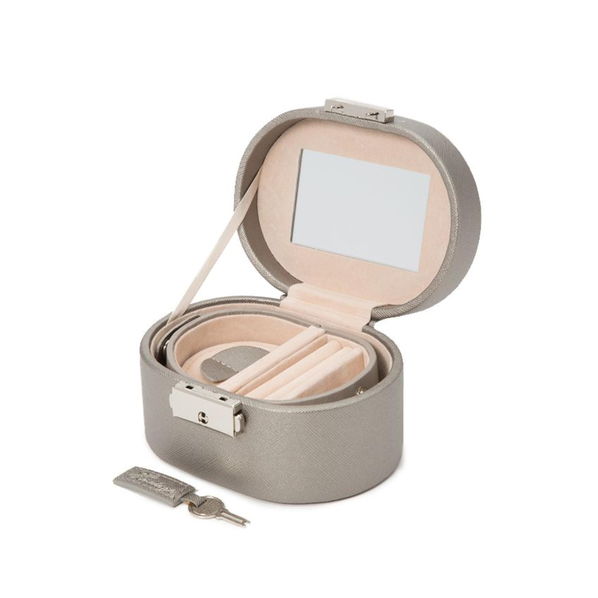 WOLF Heritage Mini Oval Box Tan Leather 281434