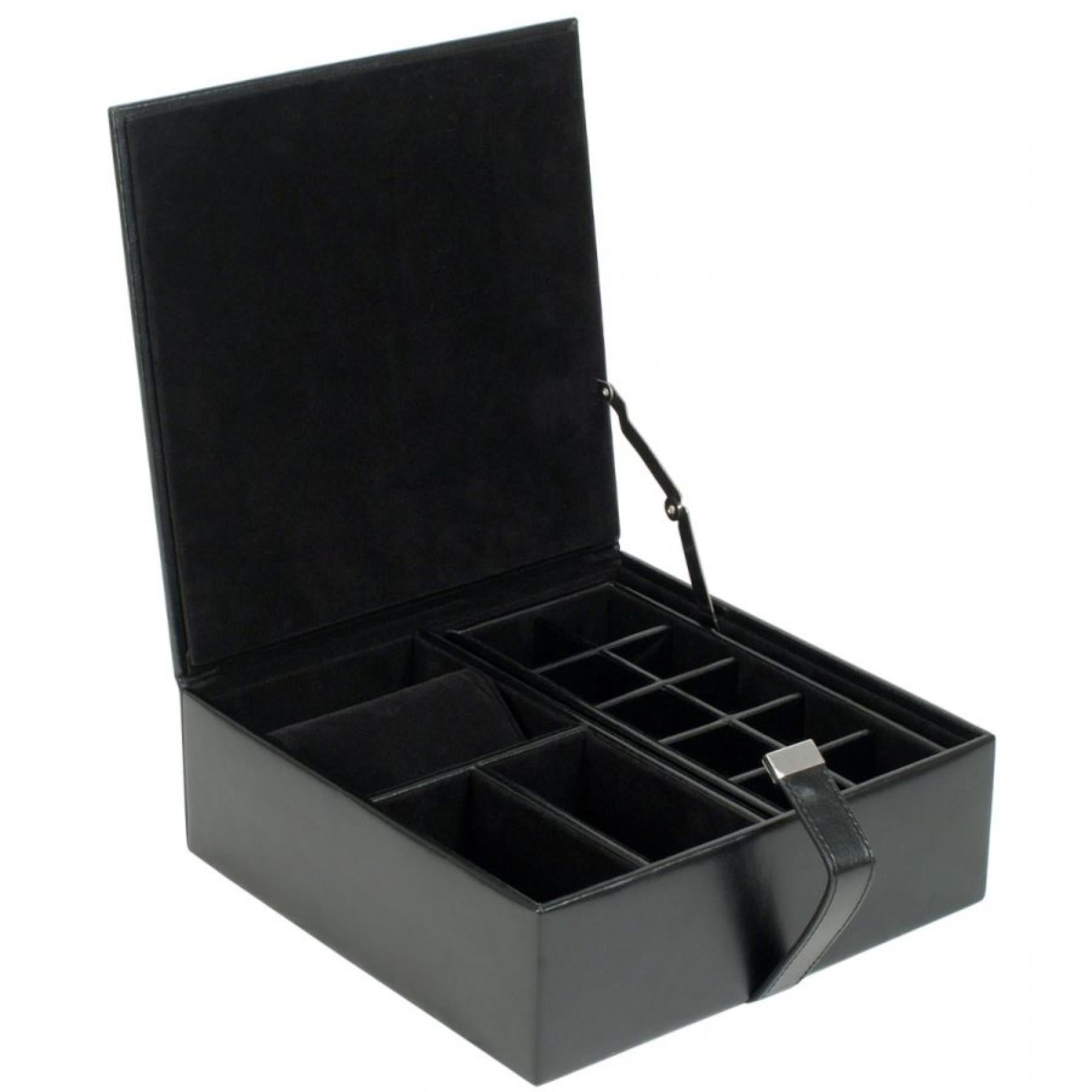 WOLF Heritage Large Valet Case Black Leather 290702