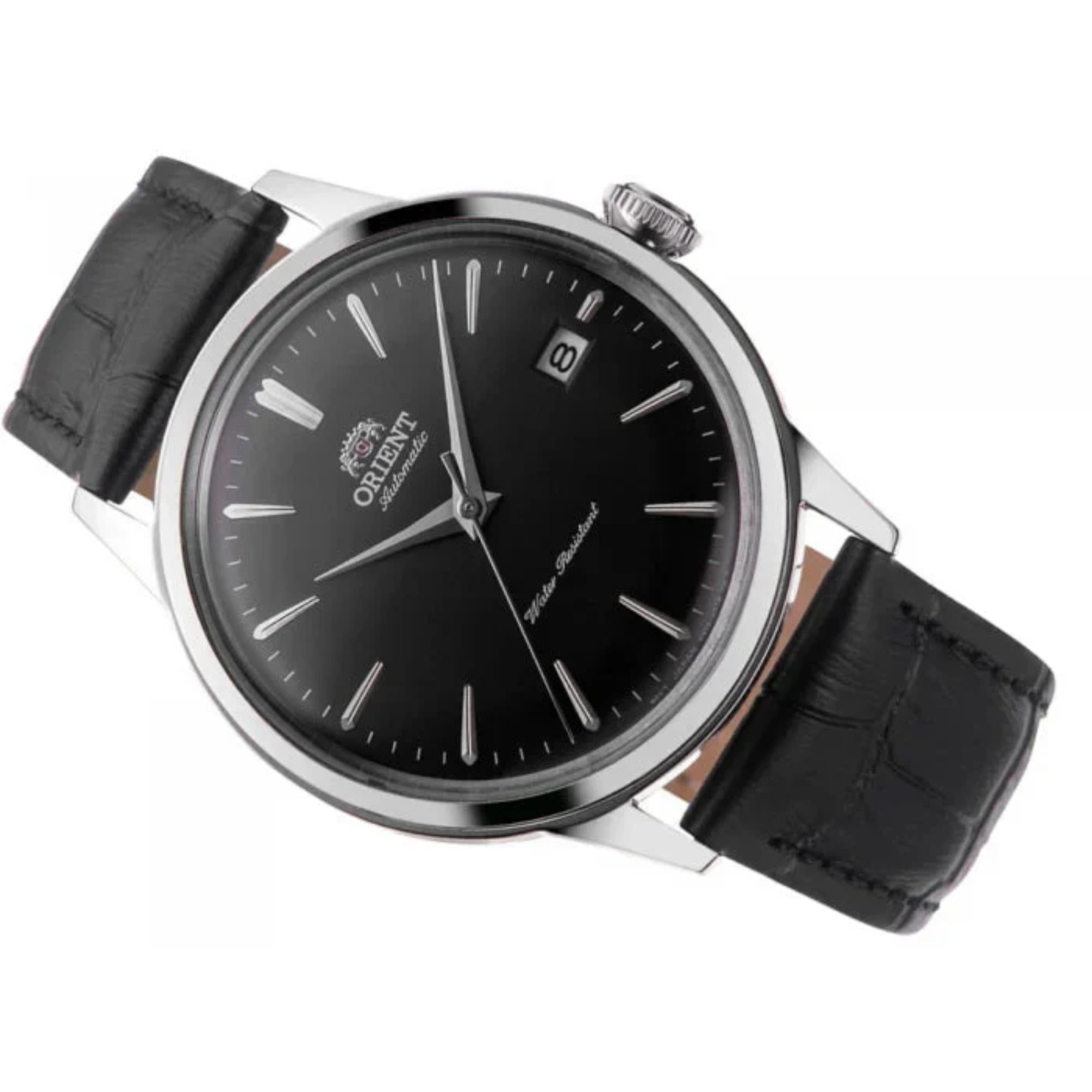 Orient Bambino Mechanical Black Dial Black Leather Strap Unisex Watch RA-AC0M02B30B
