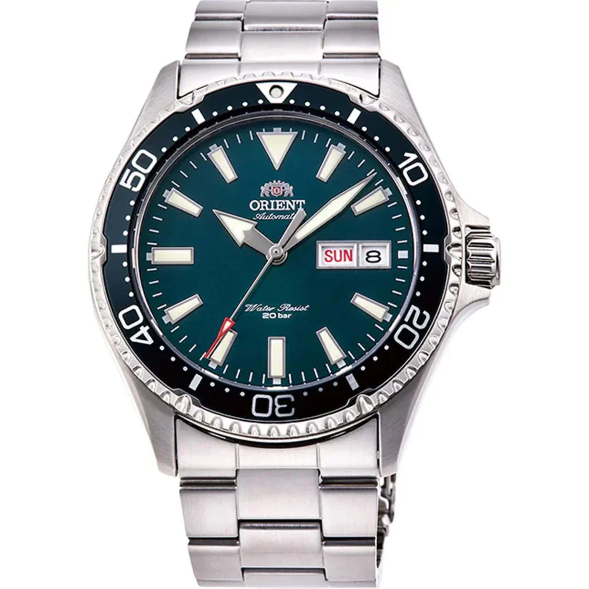 Orient Mako III Automatic Green Dial Stainless Steel Bracelet Men’s Watch RA-AA0004E39B
