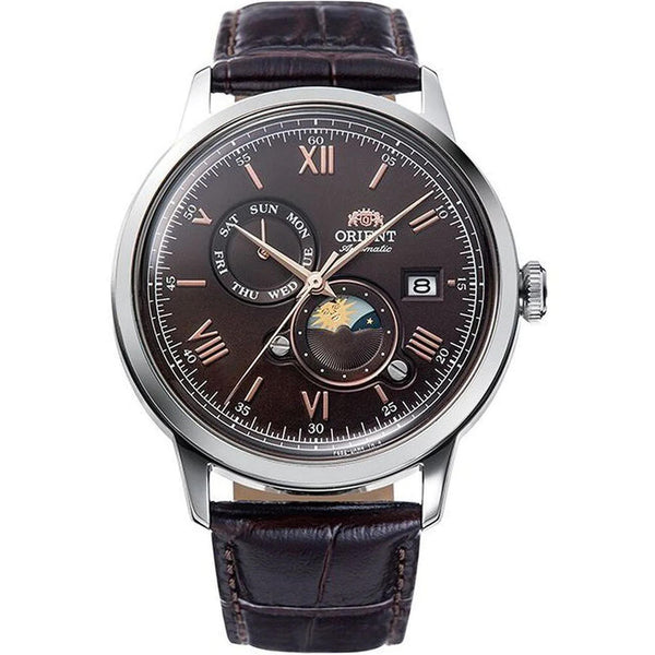 Orient Bambino Sun & Moon Automatic Brown Dial Men's Watch RA-AK0804Y30B