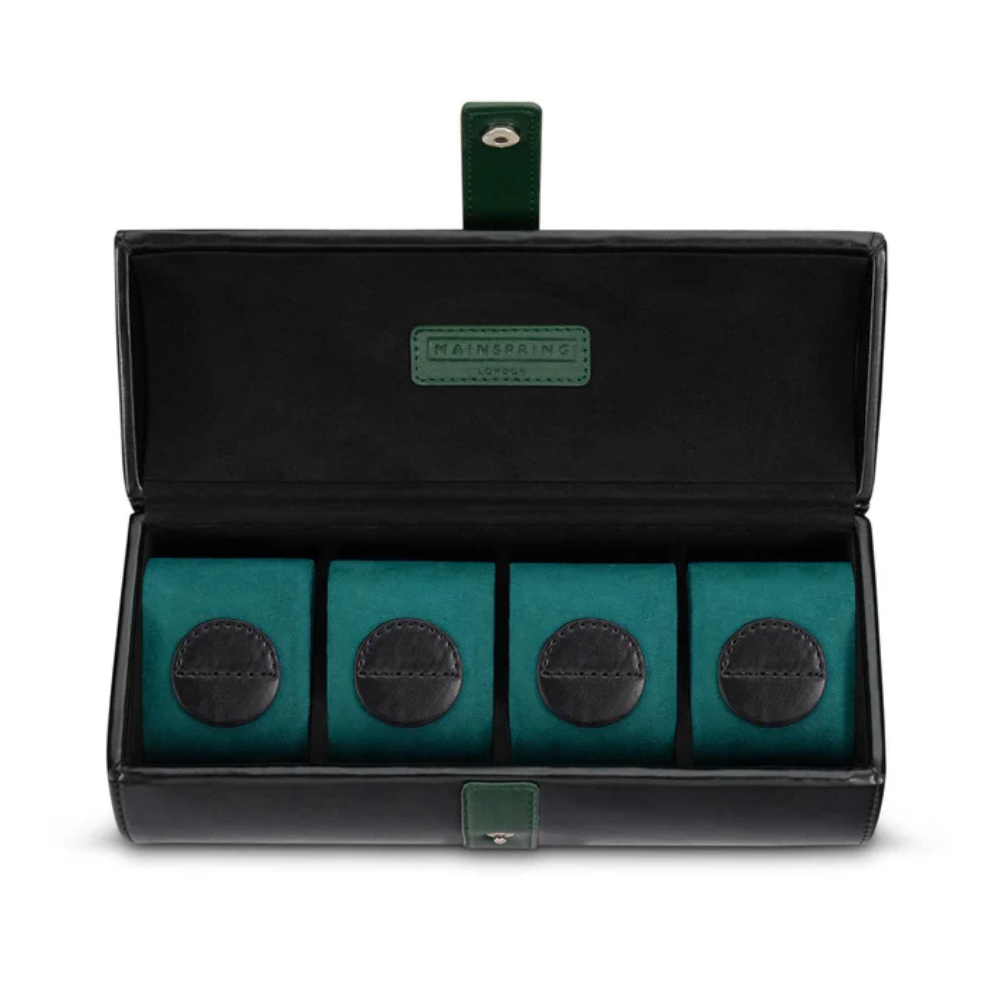 Mainspring Raceday Podium 4-Slot Watch Case Collector Pouch - Poker Black MS-101-WR1-02