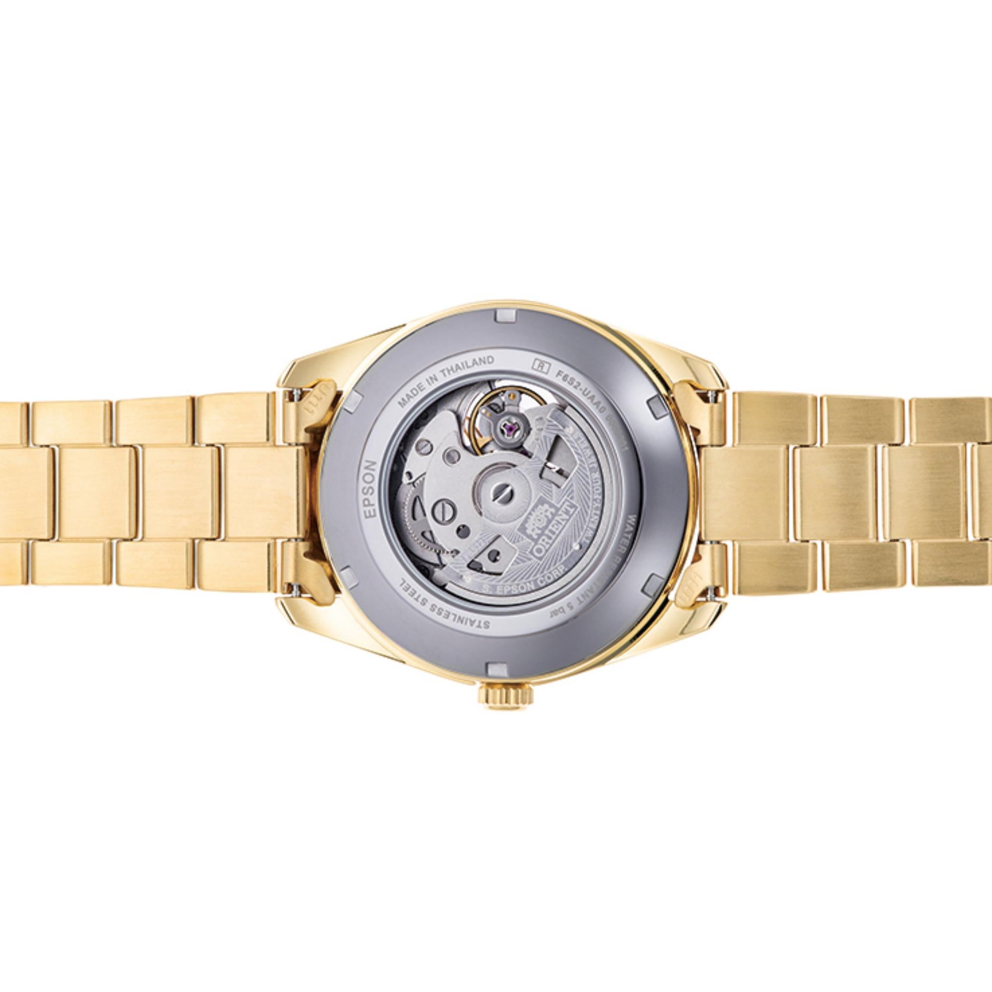Orient RA-AR0007S30B see-through caseback with calibre F6S22