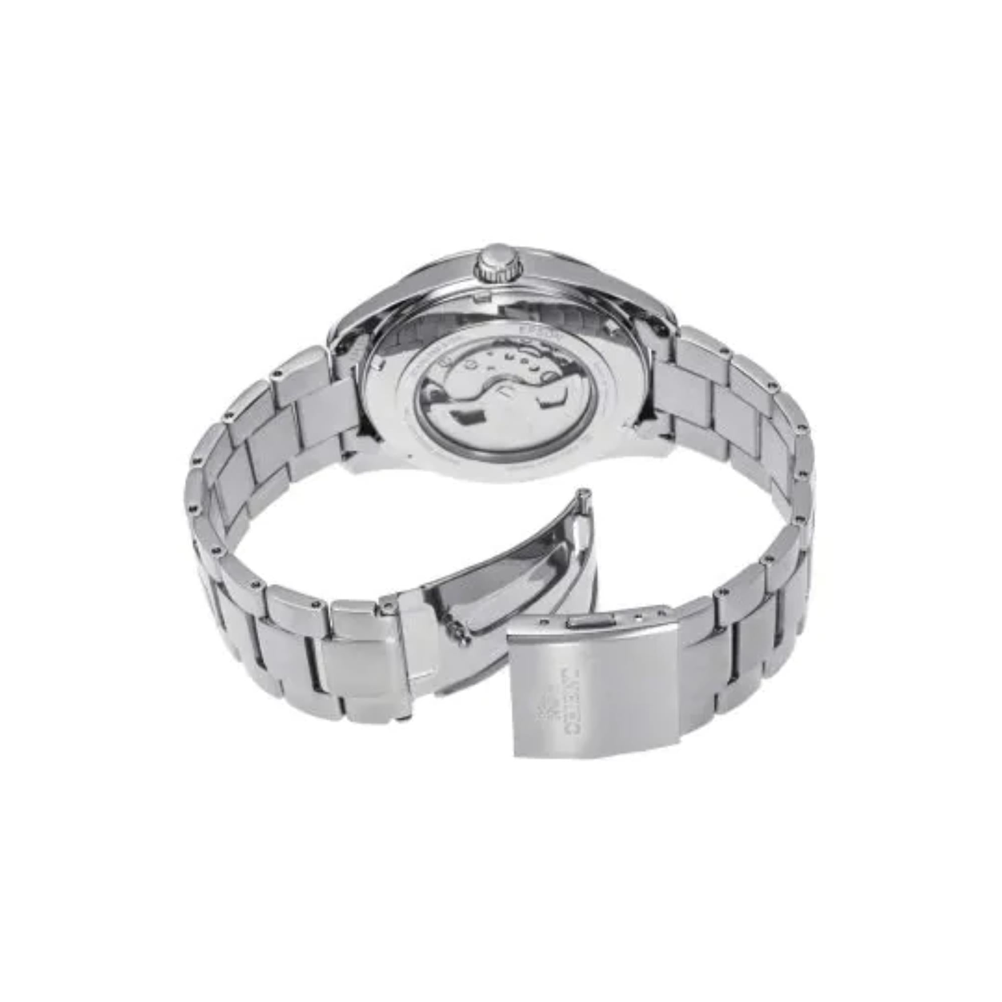 Orient Contemporary Semi-Skeleton Turquoise Dial Stainless Steel Strap Watch RA-AR0009L30B