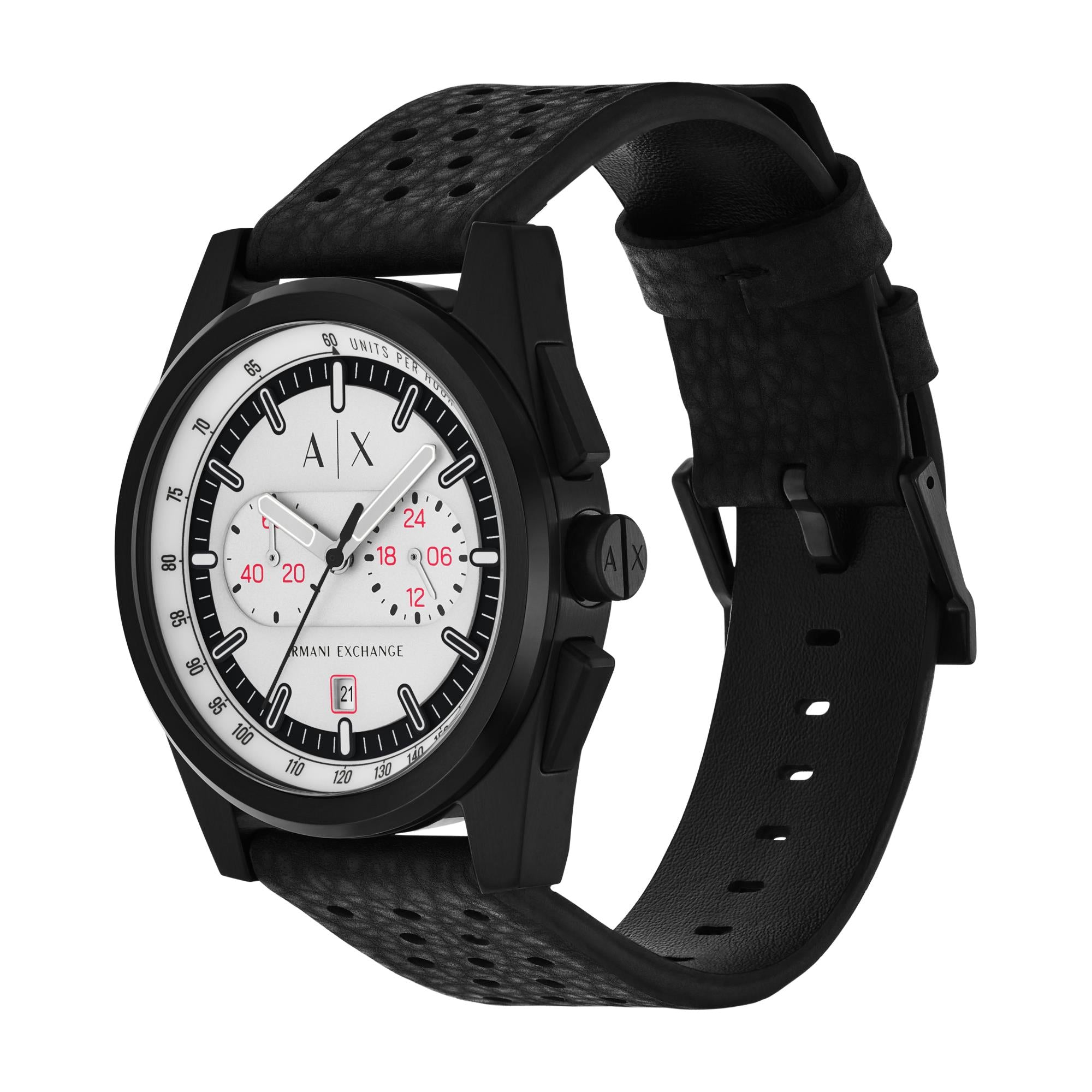 Armani Exchange Parker Chronograph Quartz Gray Dial Rubber Strap Men's Watch AX2865