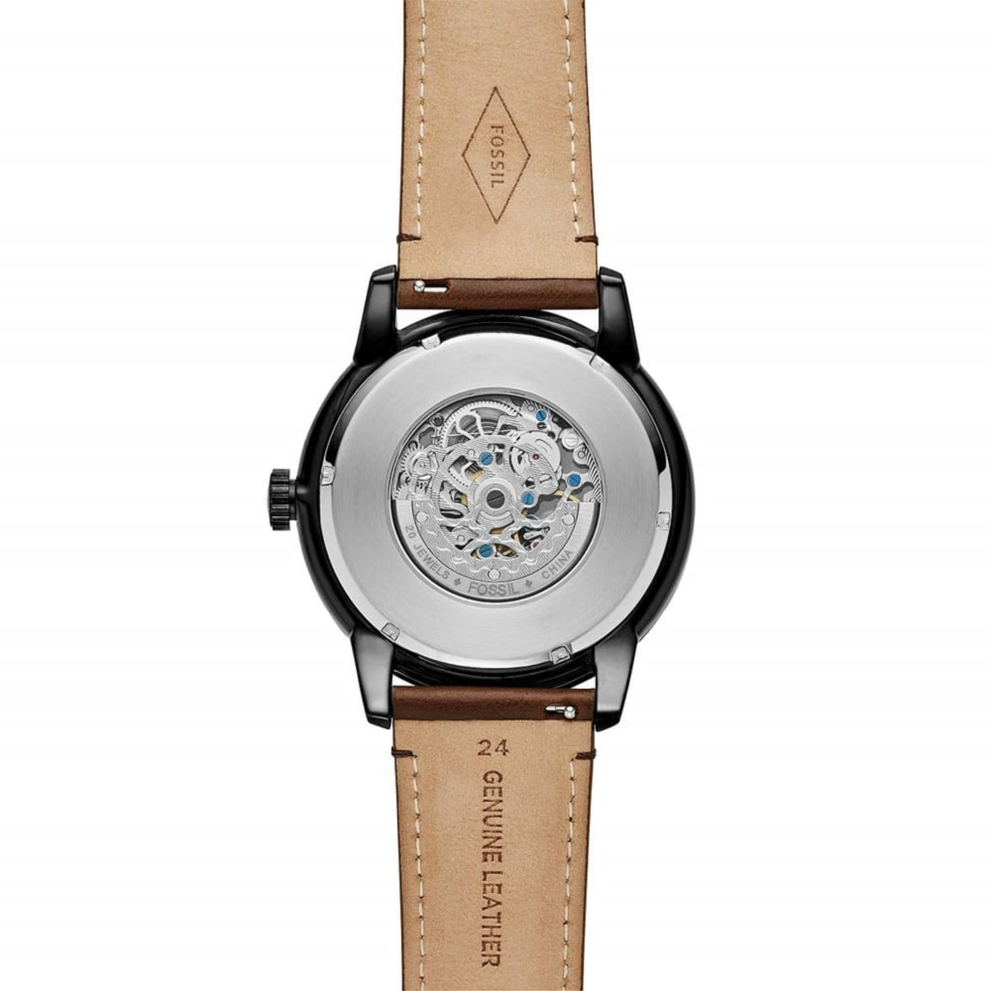 Fossil Townsman Automatic Black Dial Leather Strap Men's Watch ME3155