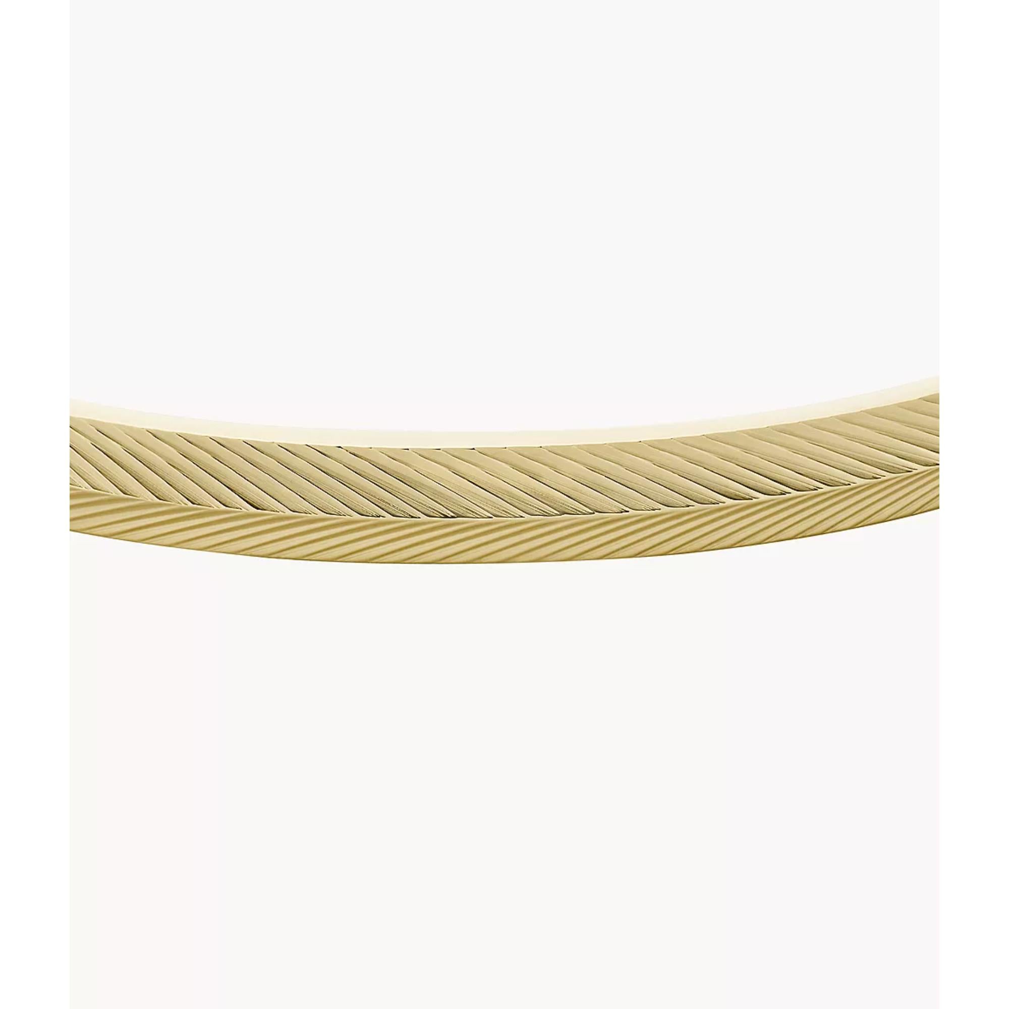 Fossil Harlow Linear Texture Gold-Tone Stainless Steel Bangle Ladies Bracelet JF04117710