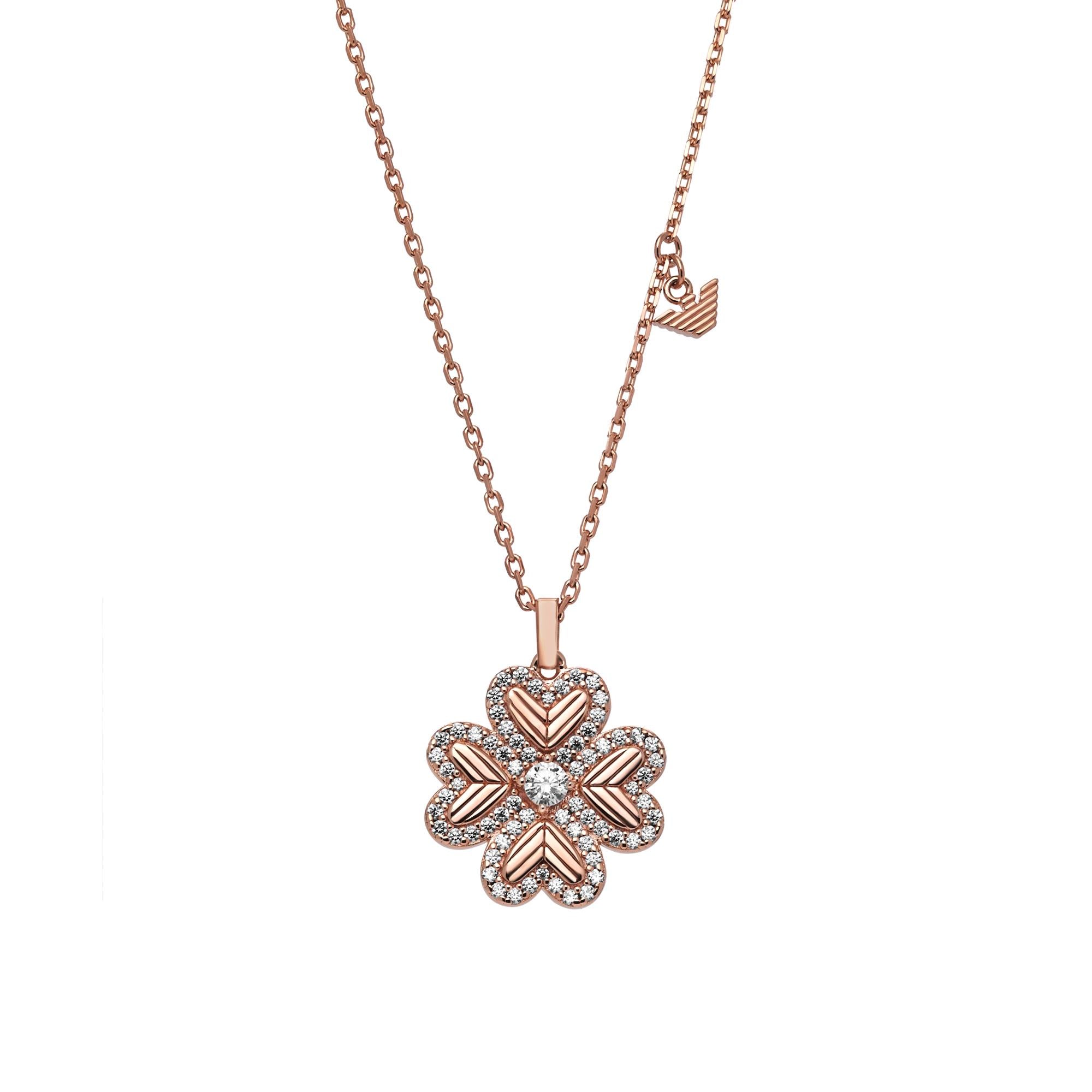 Emporio Armani Rose Gold-Tone Sterling Silver Pendant Ladies Necklace EG3609221
