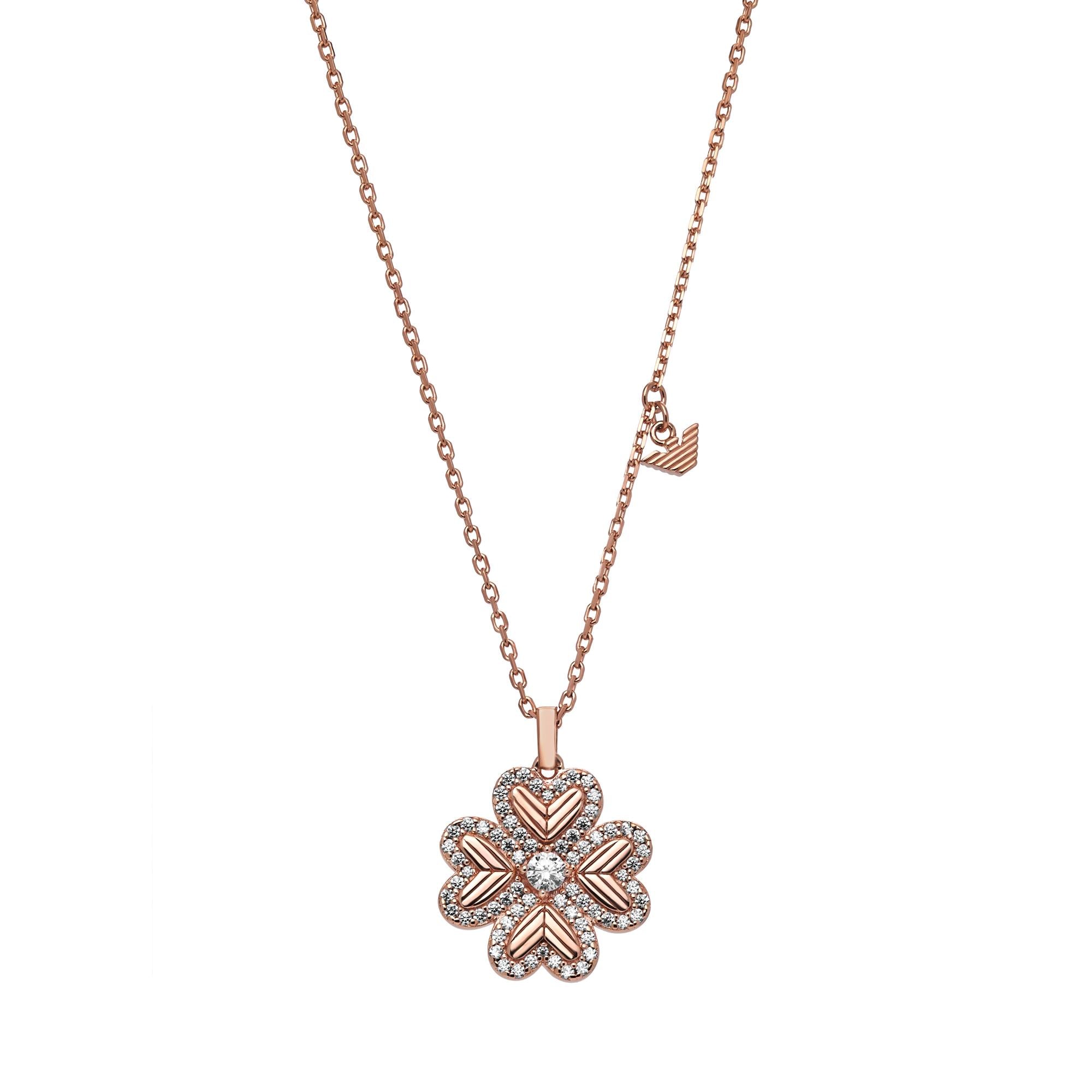 Emporio Armani Rose Gold-Tone Sterling Silver Pendant Ladies Necklace EG3609221