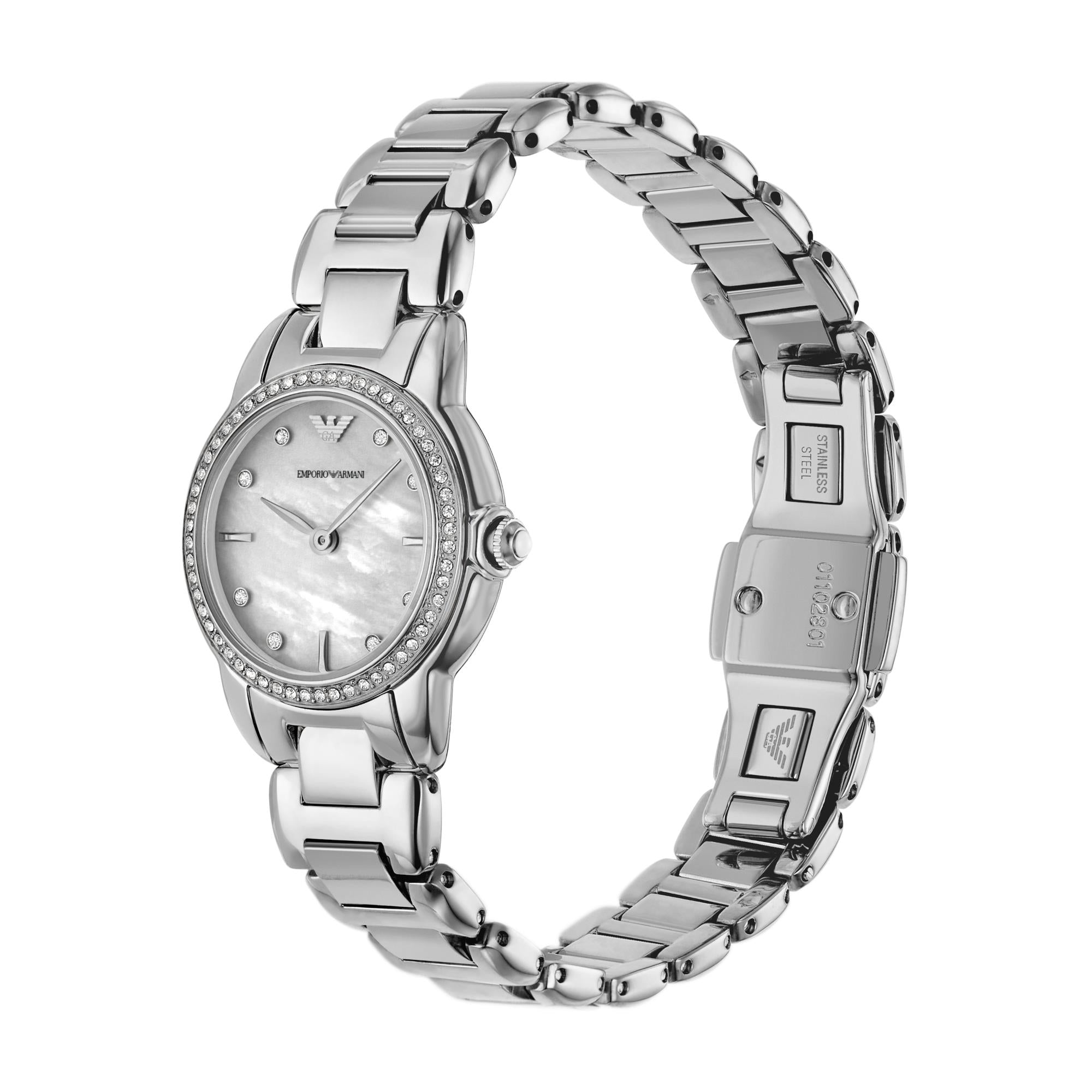 Emporio Armani Mia Mother Of Pearl Dial Stainless Steel Strap Ladies Watch AR11669