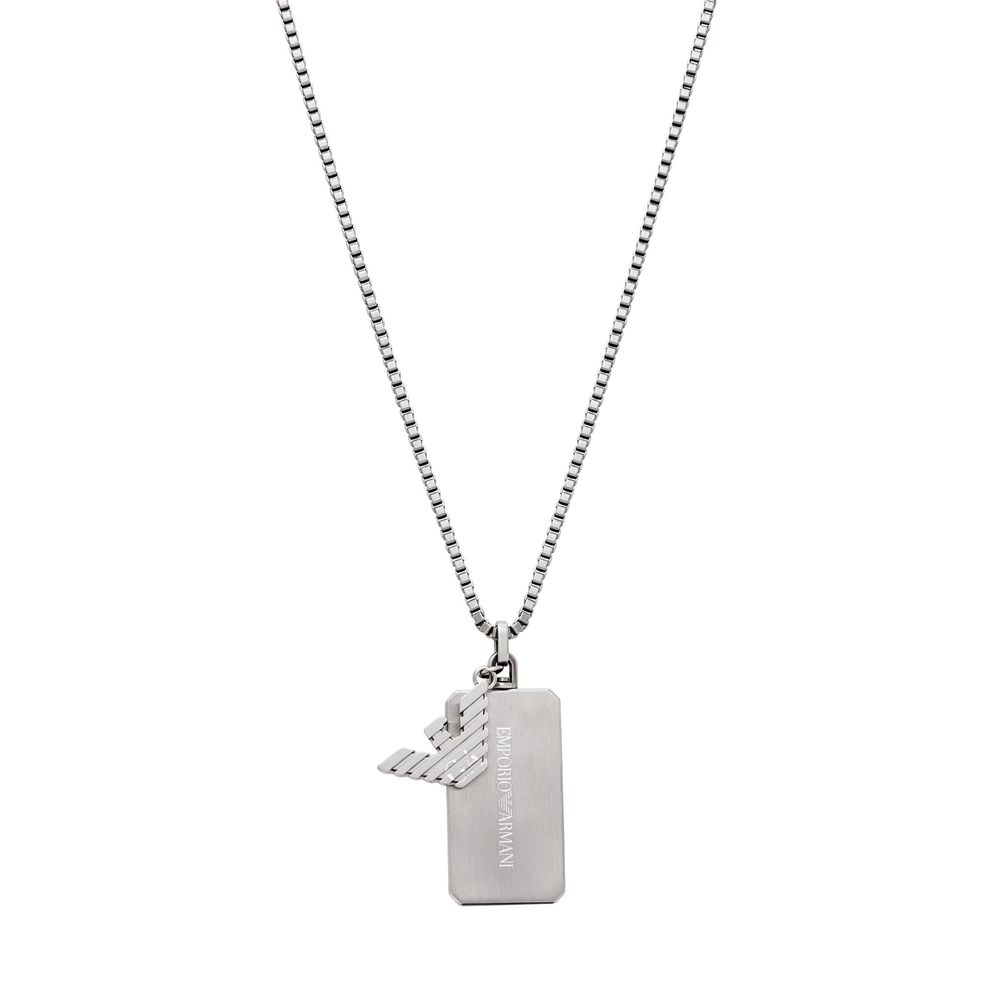 Emporio Armani Stainless Steel Dog Tag Men's Necklace EGS3167040