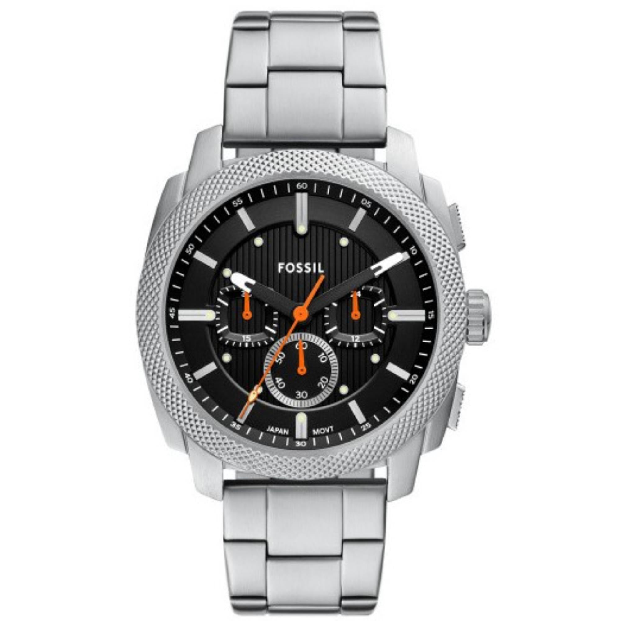 Fossil Machine Chronograph Black Dial Stainless Steel Strap Men's Watch FS6095