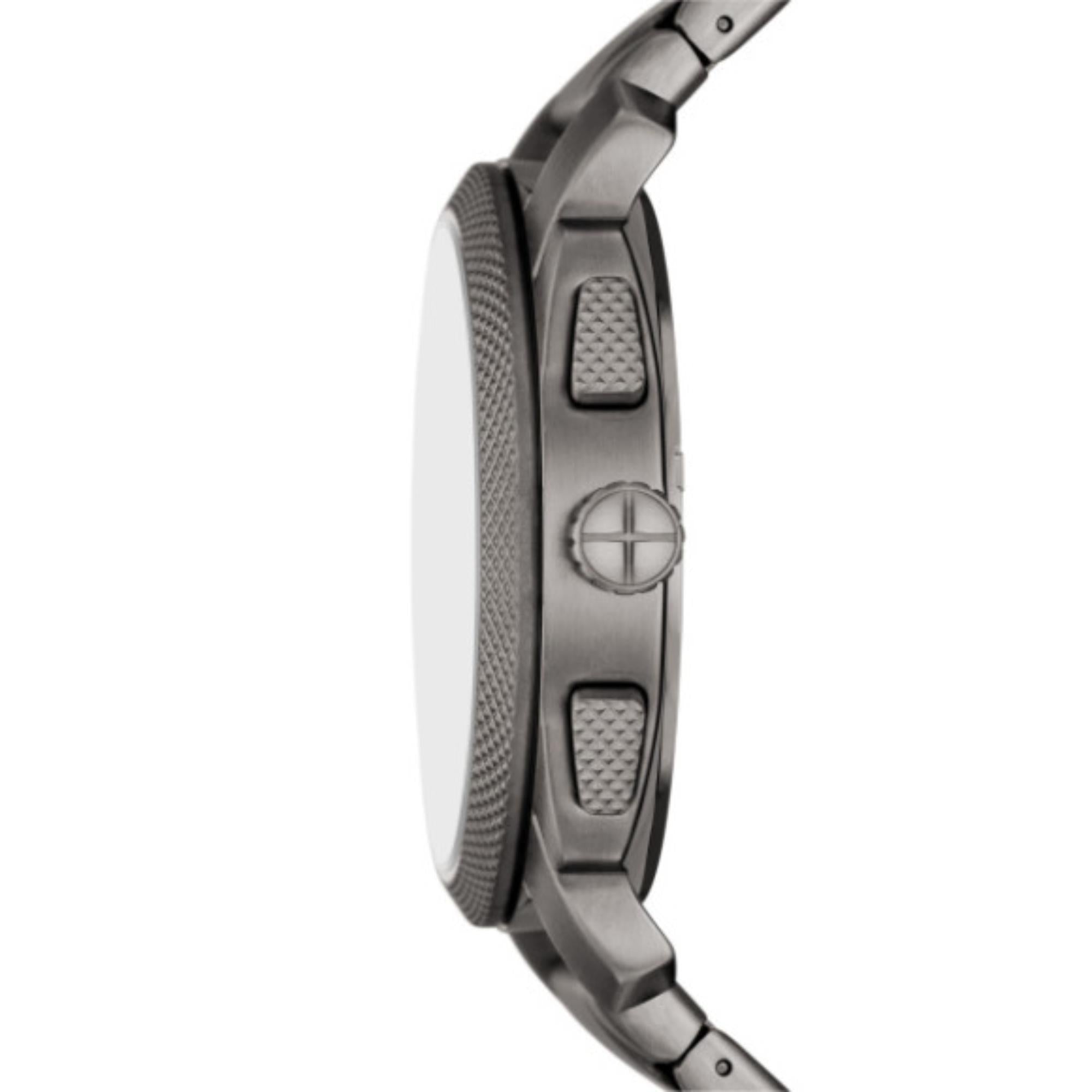 Fossil Machine Chronograph Black Dial Smoke Stainless Steel Strap Men's Watch FS6098