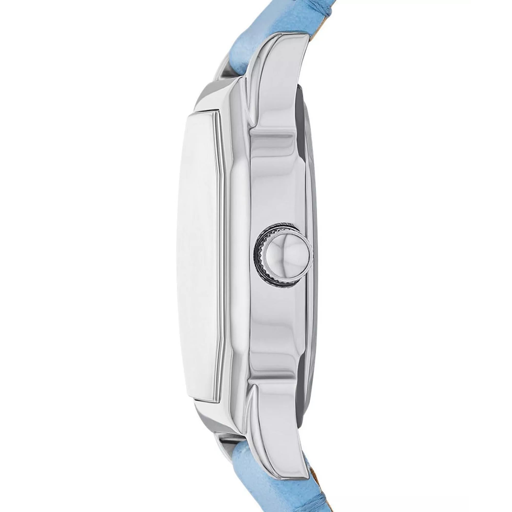 Fossil Harlow Cream Dial Light Blue Leather Strap Ladies Watch ES5405