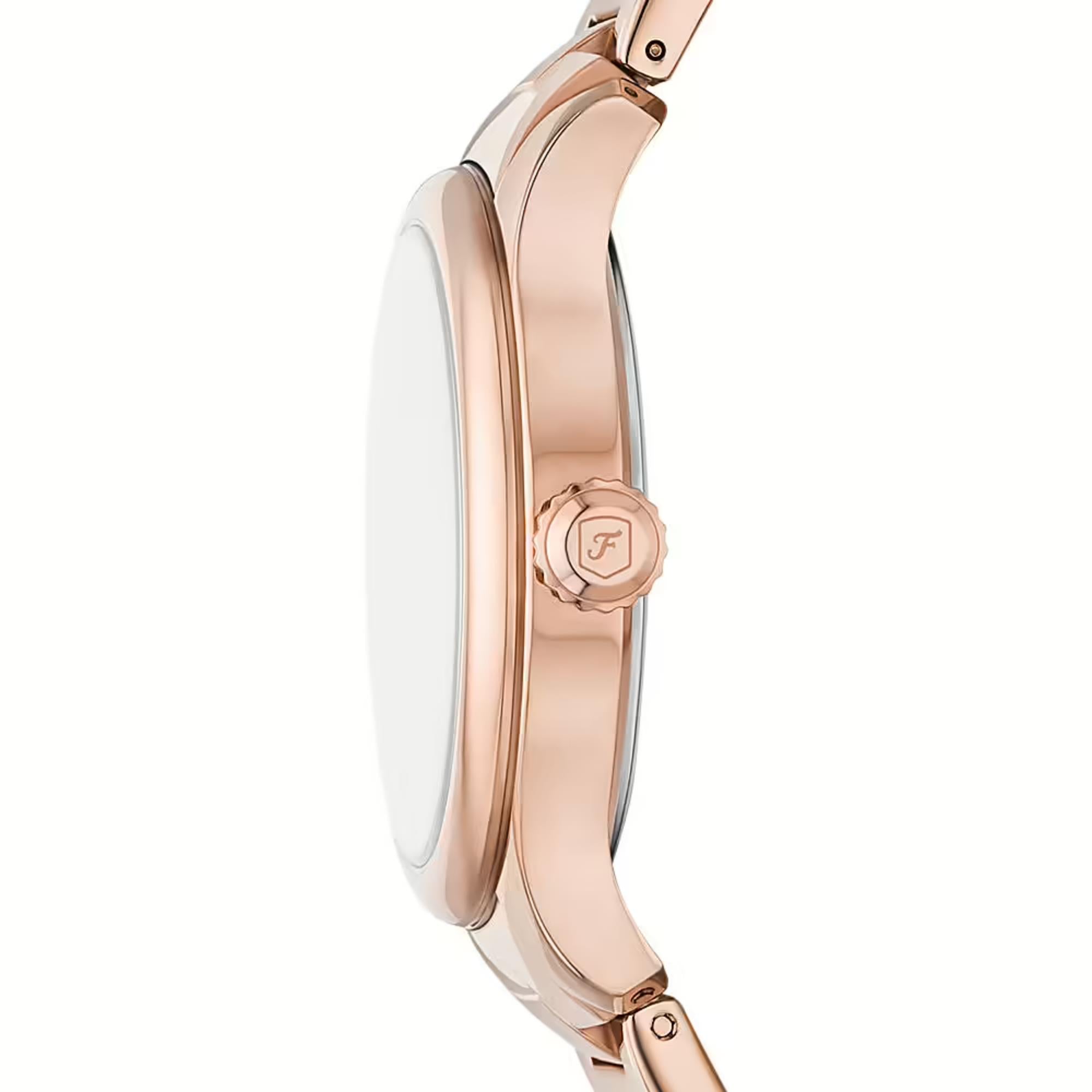Fossil Gilmore Silver Dial Rose Gold-Tone Stainless Steel Strap Ladies Watch ES5394