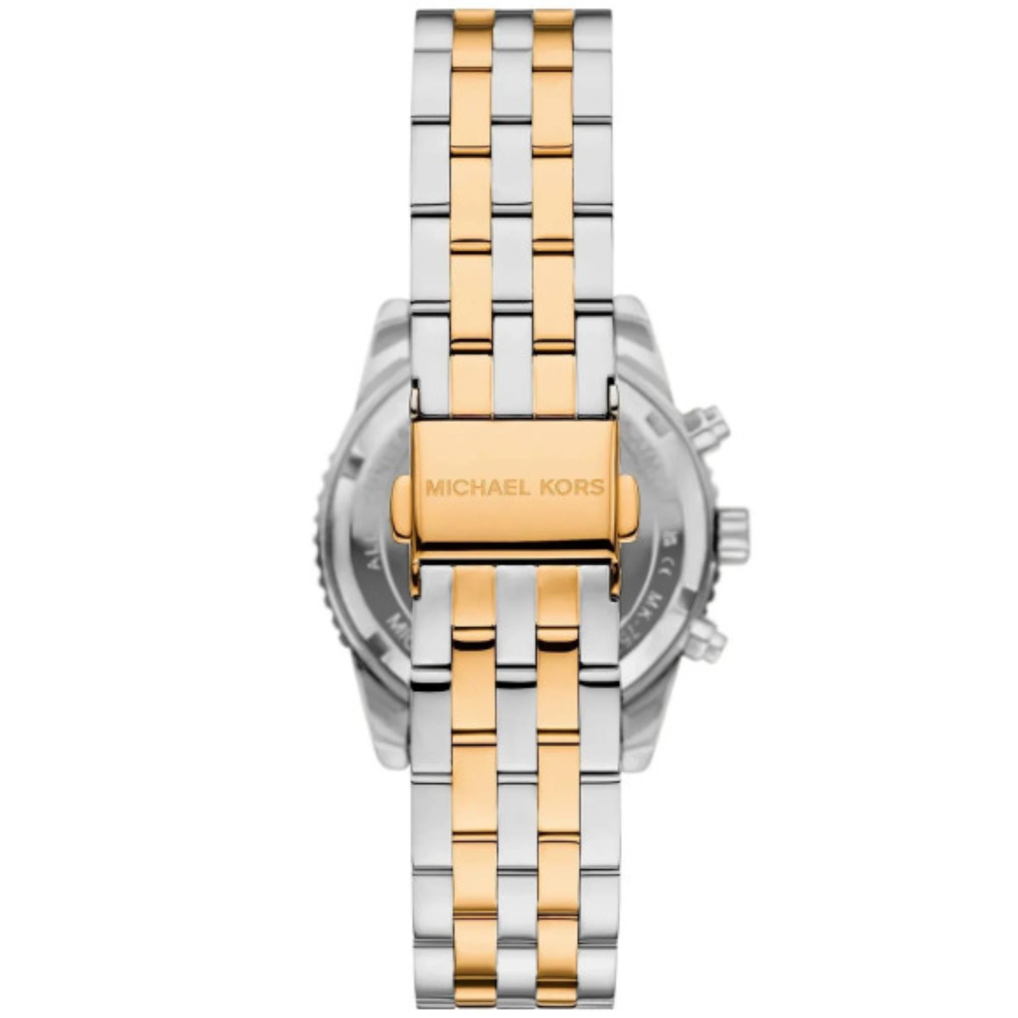 Michael Kors Mini Bryant Chronograph White Dial Two-Tone Stainless Steel Strap Ladies Watch MK7532