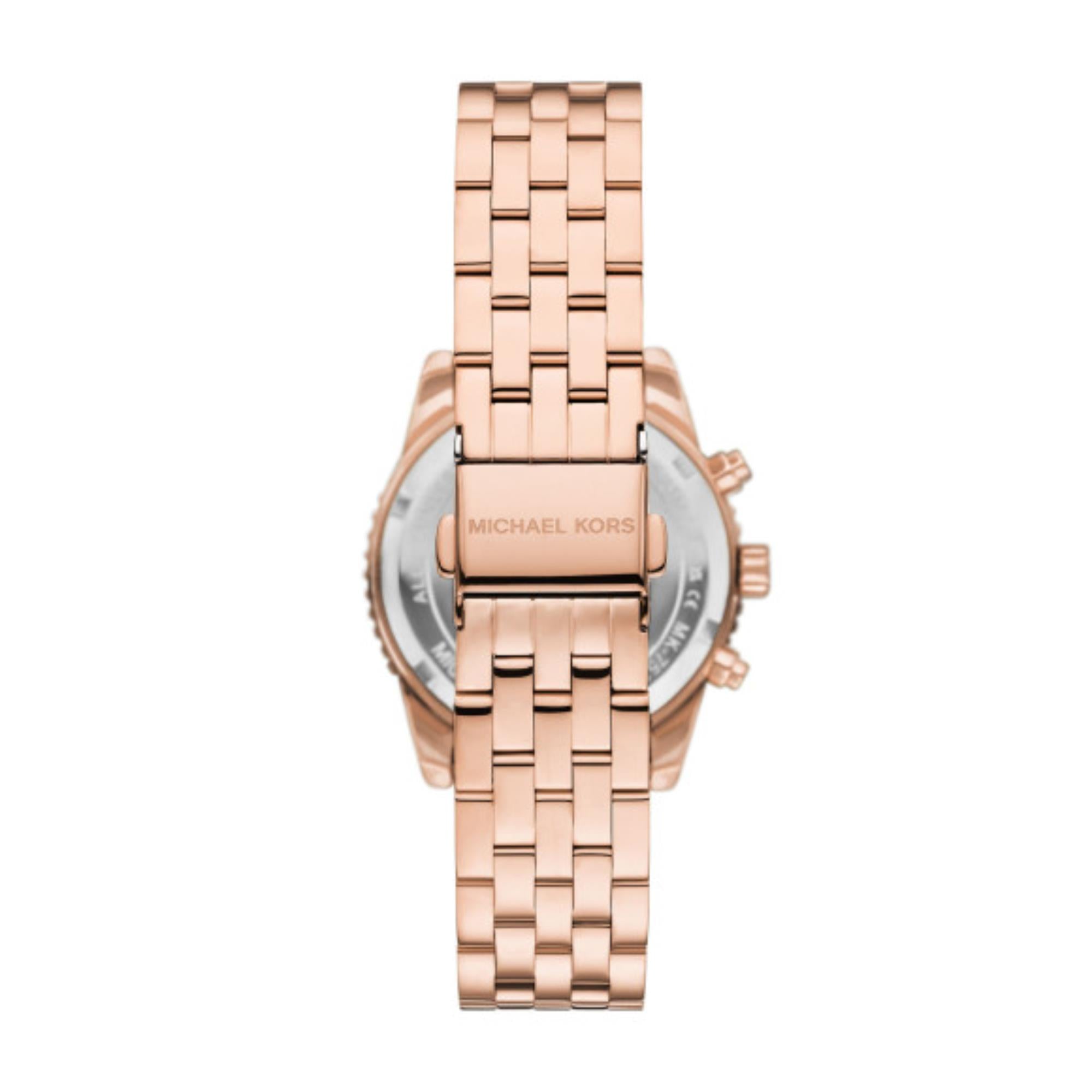 Michael Kors Mini Bryant Chronograph Rose Gold Dial Rose Gold-Tone Stainless Steel Strap Ladies Watch MK7531