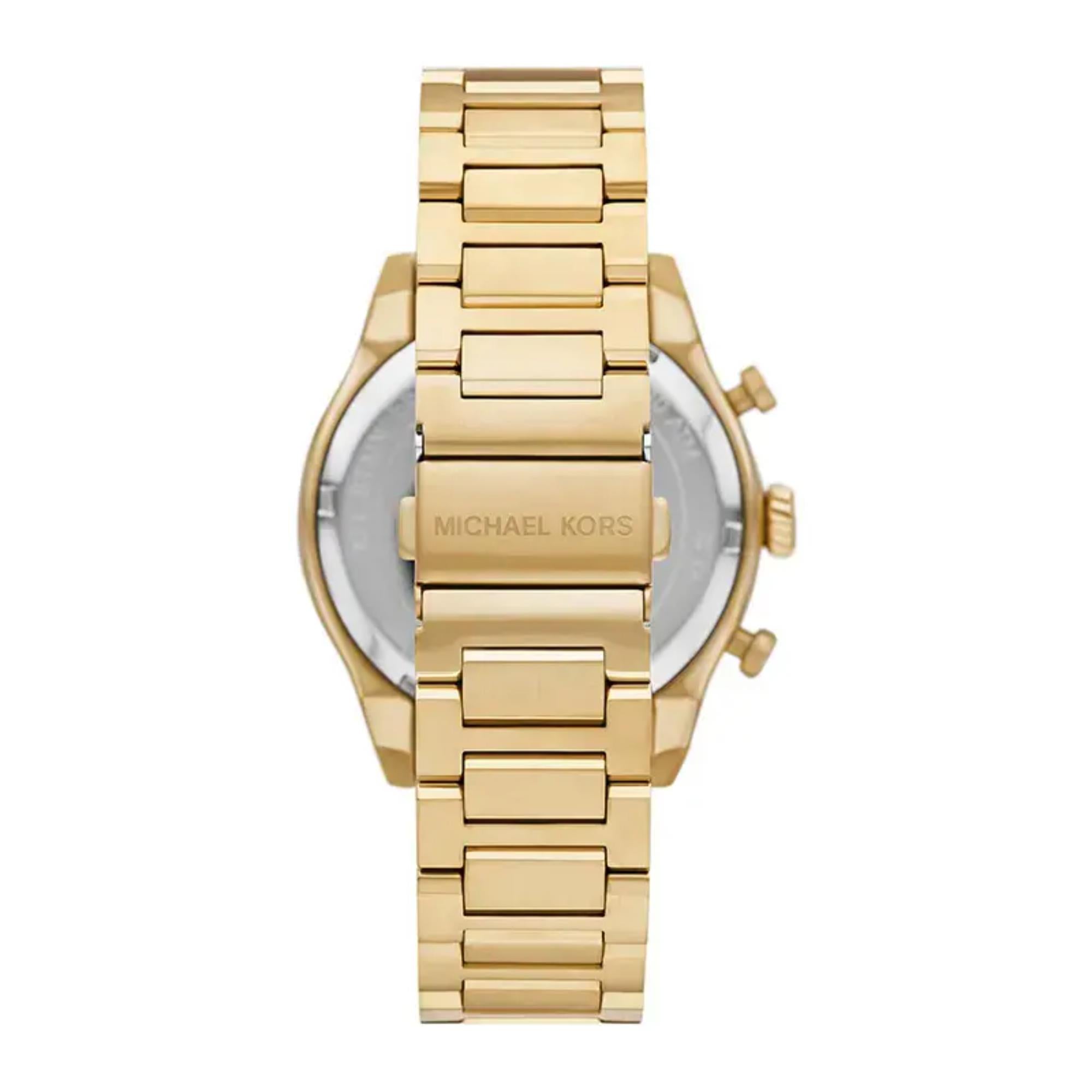 Michael Kors Panorama Chronograph Black Dial Gold-Tone Stainless Steel Men's Watch MK9195