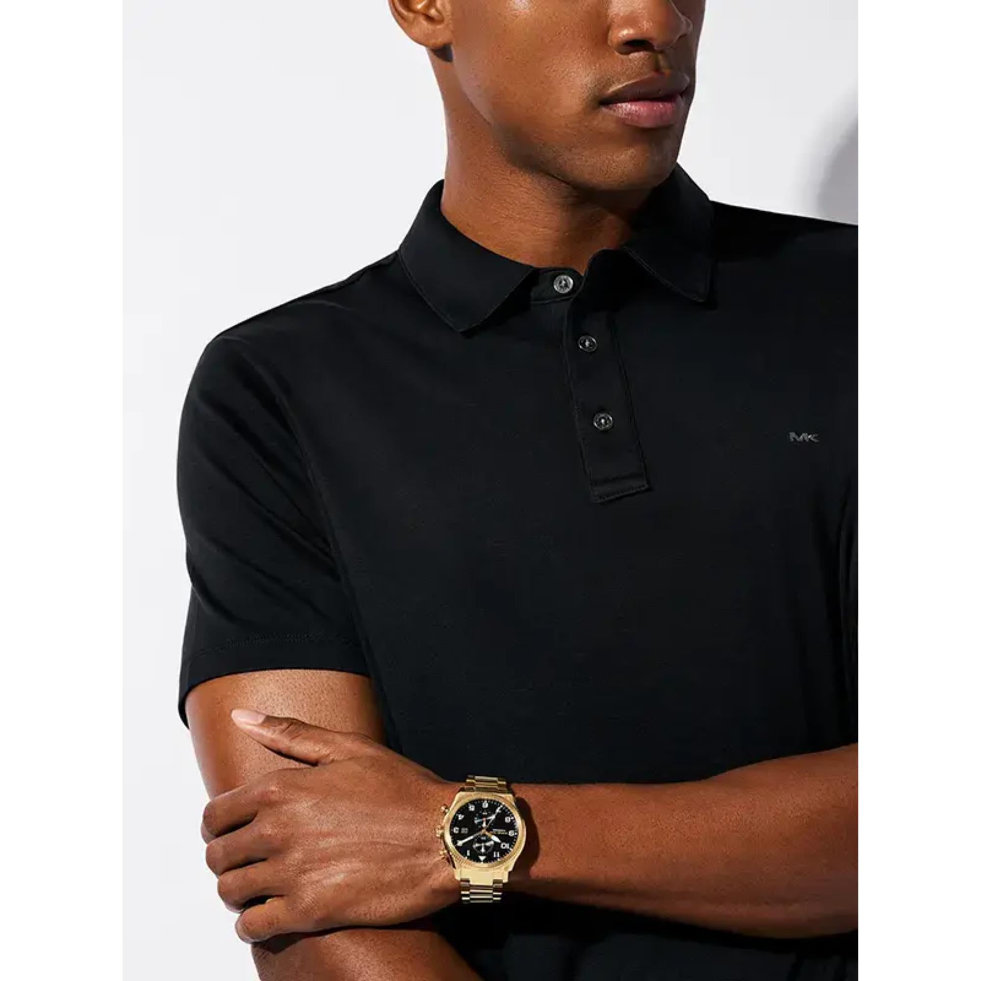 Michael Kors Panorama Chronograph Black Dial Gold-Tone Stainless Steel Men's Watch MK9195