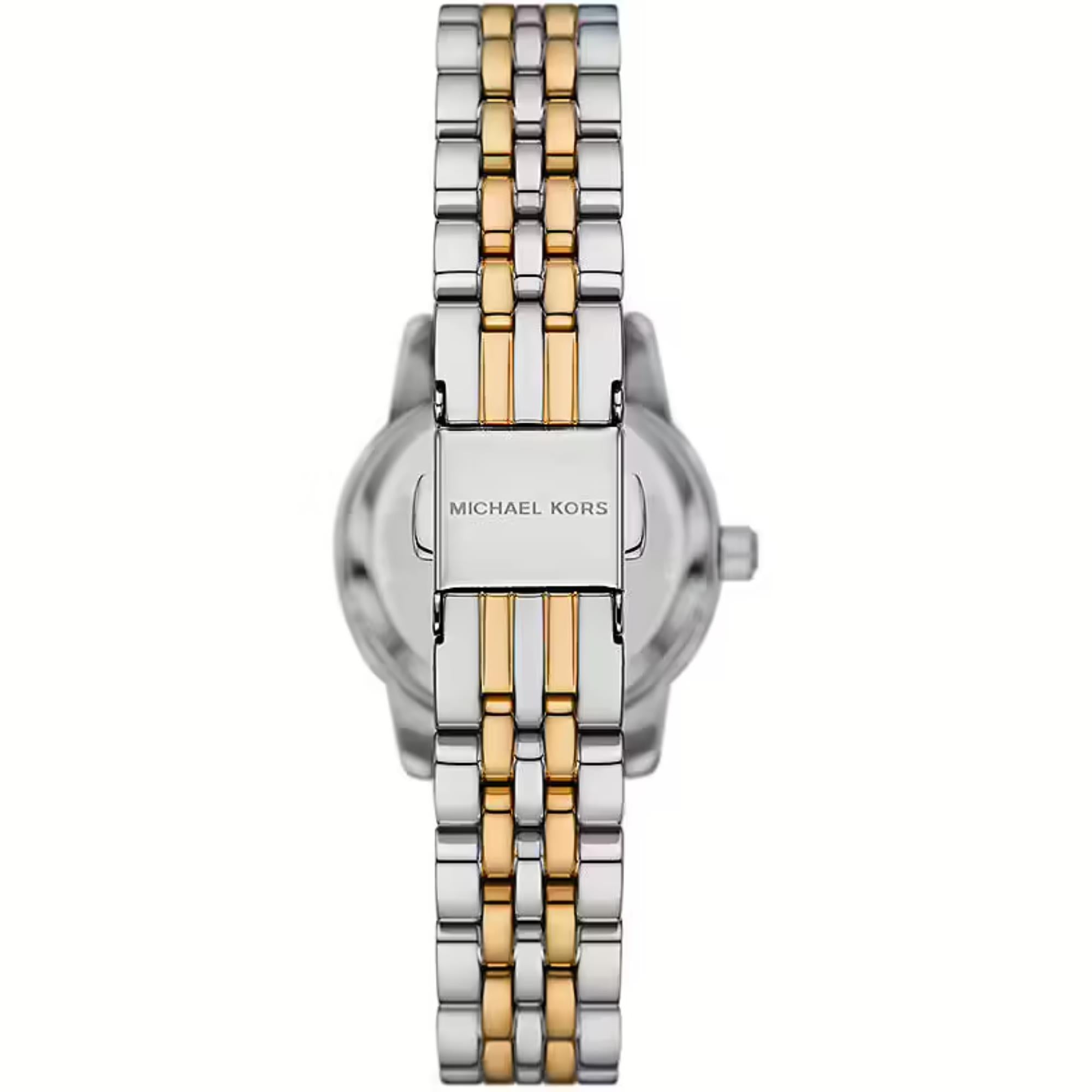 Michael Kors Lexington Two-Tone White Dial Stainless Steel Strap Ladies Watch and Bracelets Gift Set MK4815SET