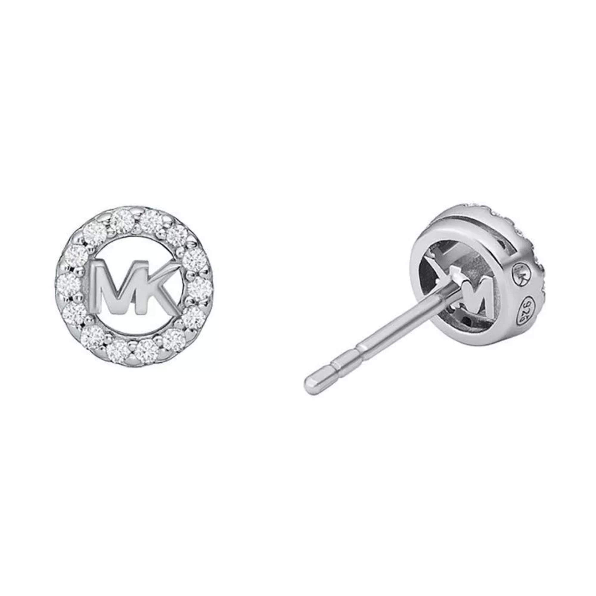 Michael Kors Sterling Silver Logo Stud Ladies Earrings MKC1727CZ040