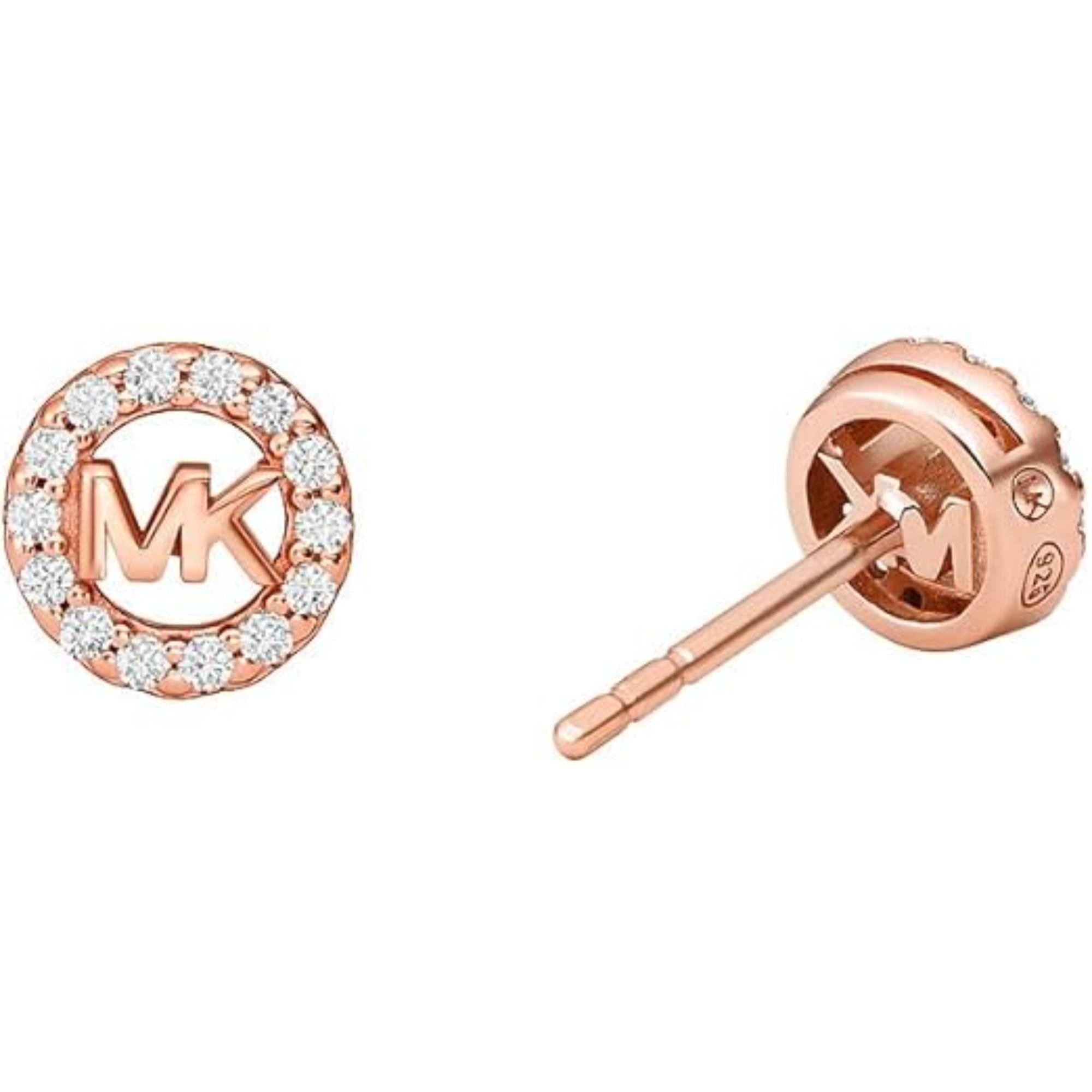 Michael Kors 14K Rose Gold Sterling Silver Logo Stud Ladies Earrings MKC1727CZ791
