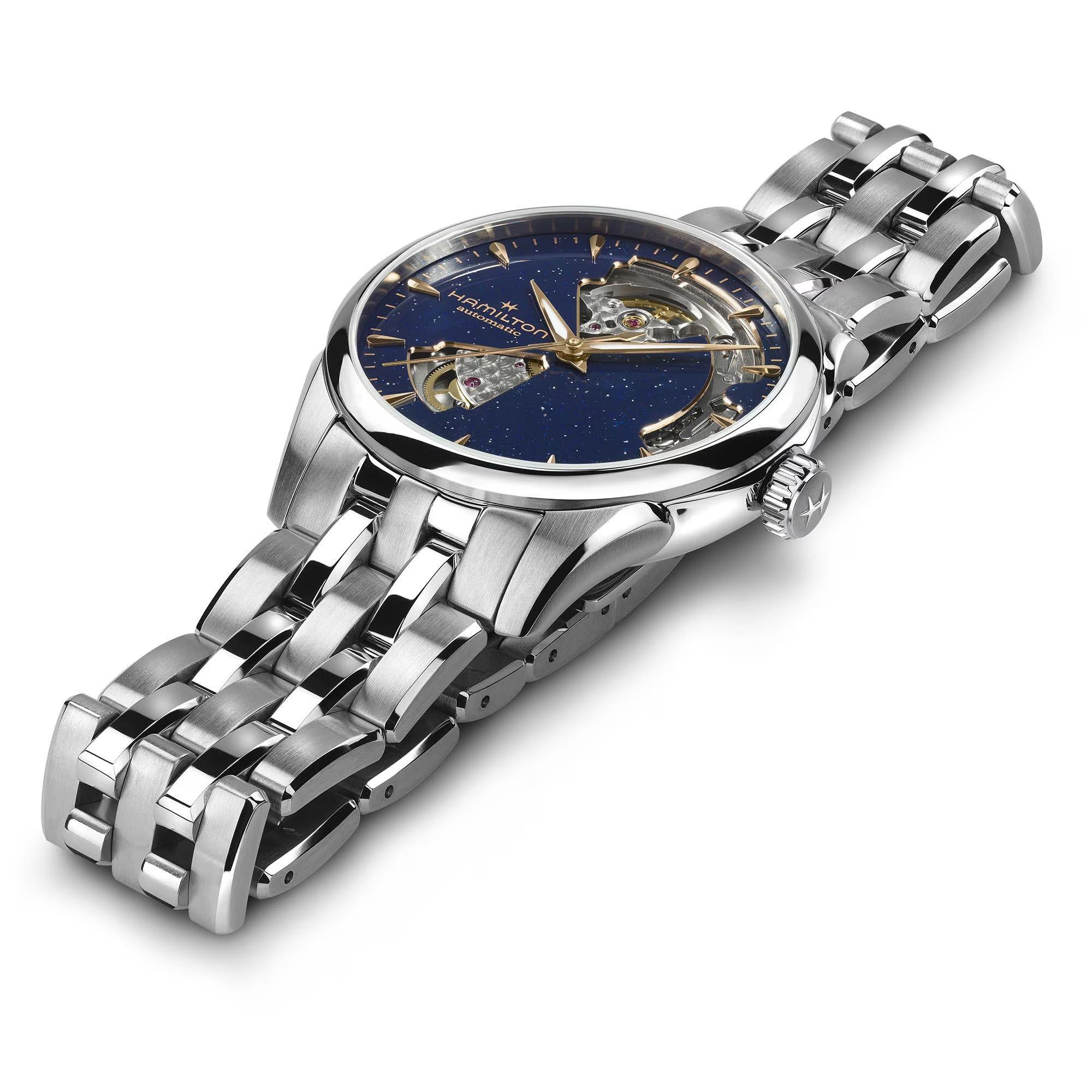 Hamilton Jazzmaster Open Heart Lady Auto Blue Dial Steel Strap Unisex Watch H32215142